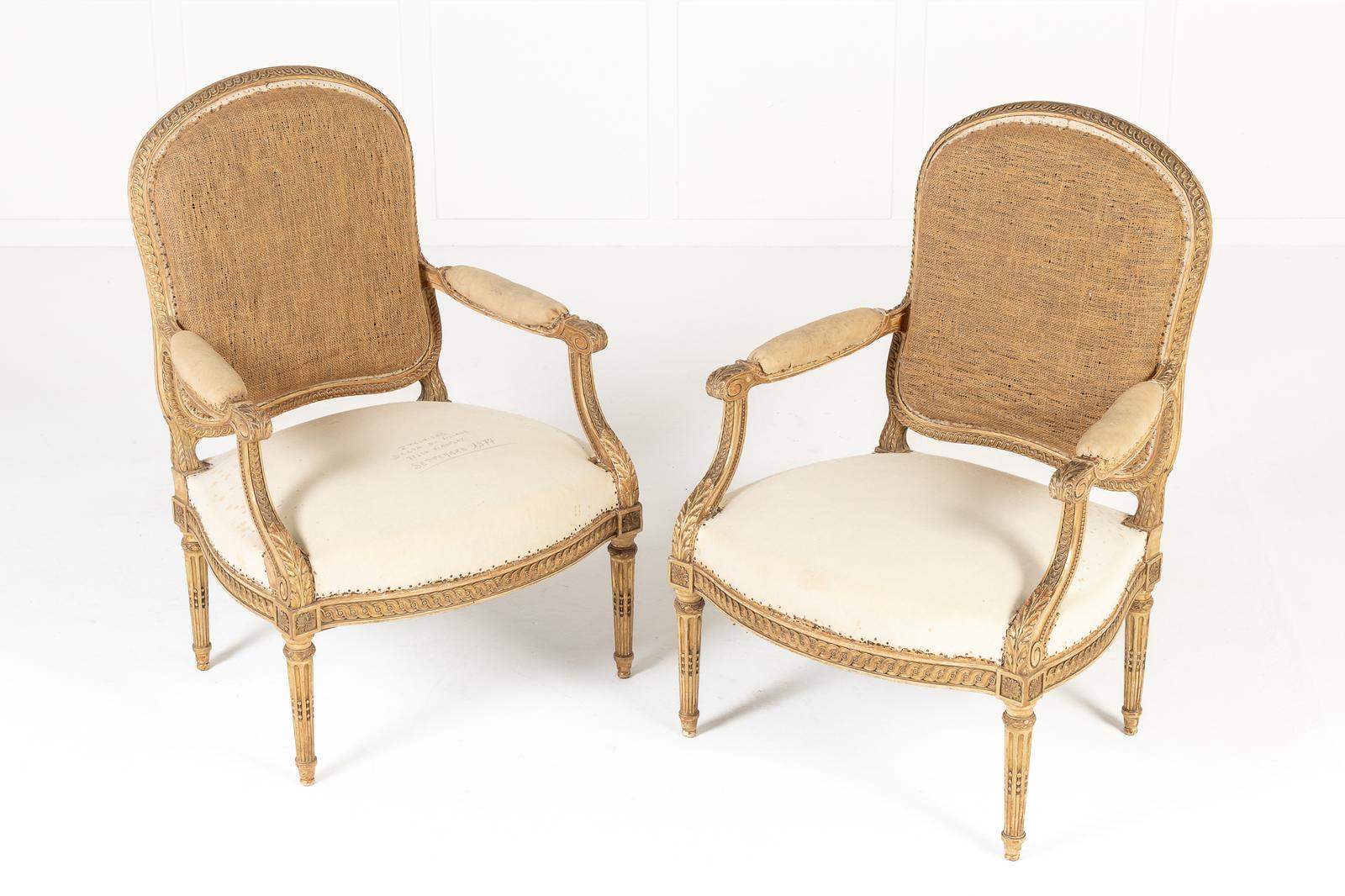 Pair of 19th Century French Giltwood Armchairs (1 of 9) Pair of 19th Century French Giltwood Armchairs (1 of 9)