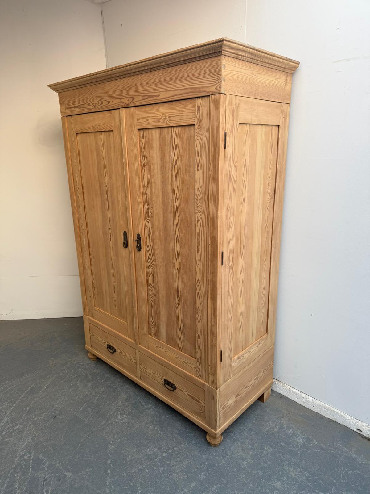 A Panelled Victorian Antique Pine Shelved Knockdown Wardrobe to Wax/Paint (1 of 11)