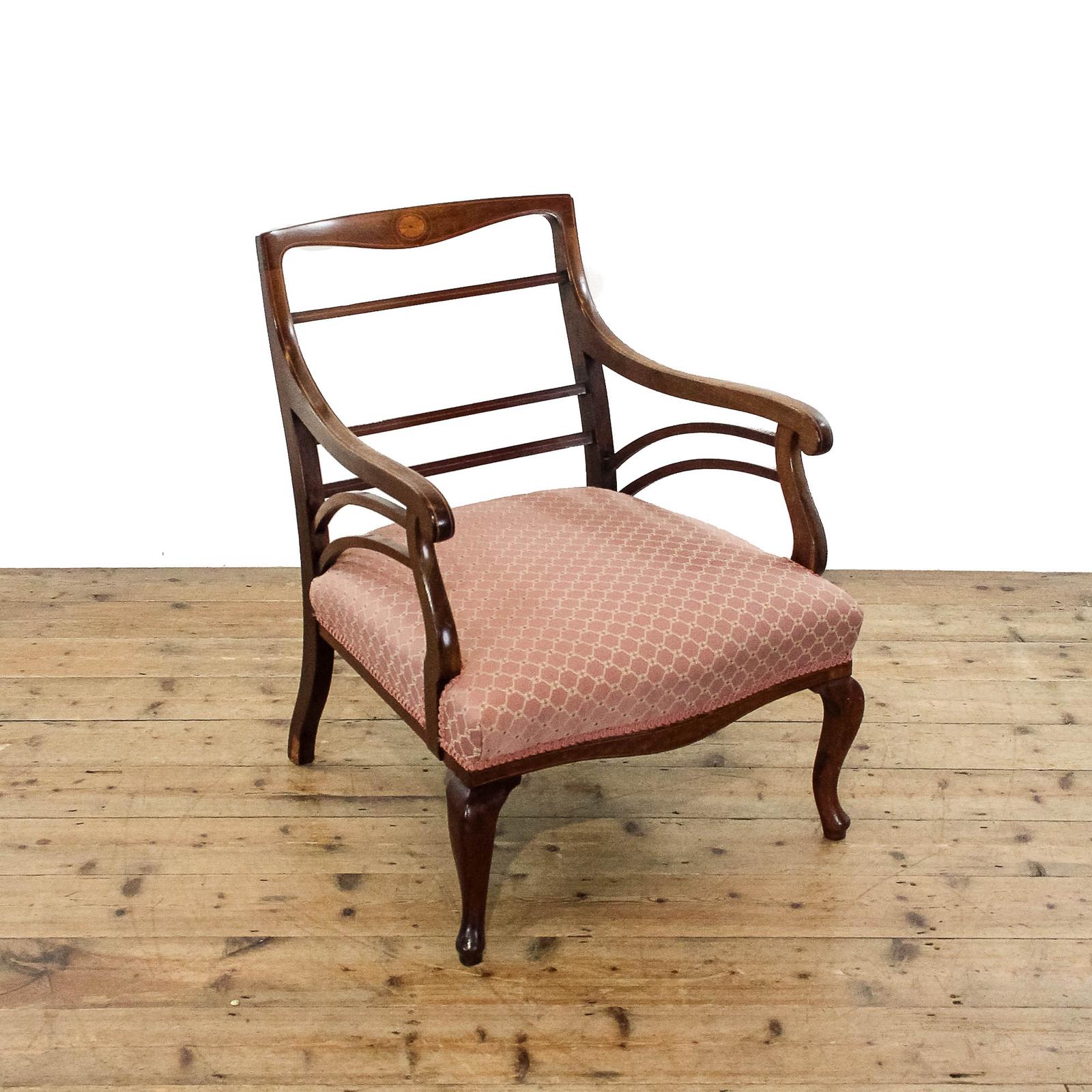 Antique Edwardian Mahogany Upholstered Armchair (1 of 7)