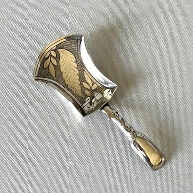 Georgian Leaf Engraved Silver Caddy Spoon (1 of 7)