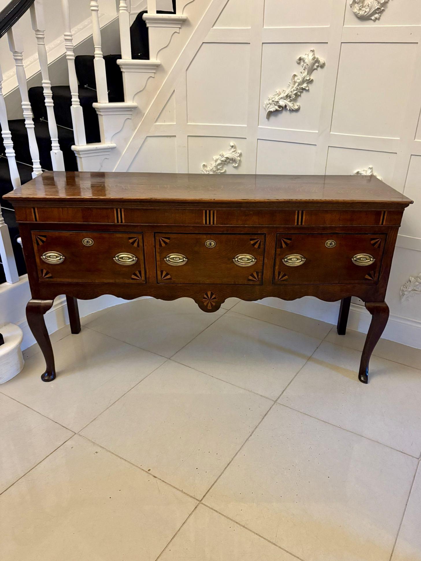 Antique 18th Century George III Oak & Mahogany Dresser Base (1 of 16)
