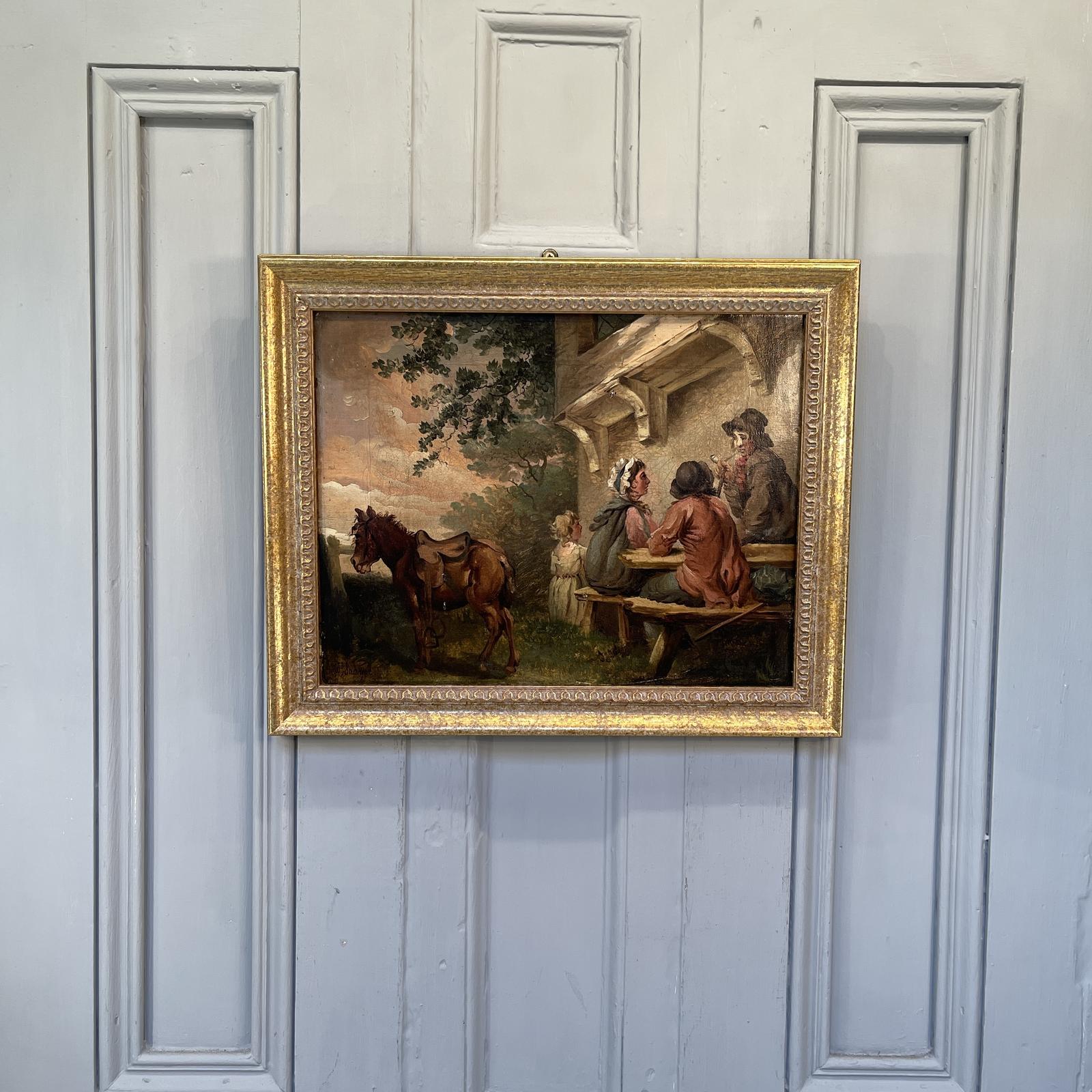 Antique Oil Painting Study of Country Folk & Pony Signed WJ Shayer (1 of 10) Antique Oil Painting Study of Country Folk & Pony Signed WJ Shayer (1 of 10)