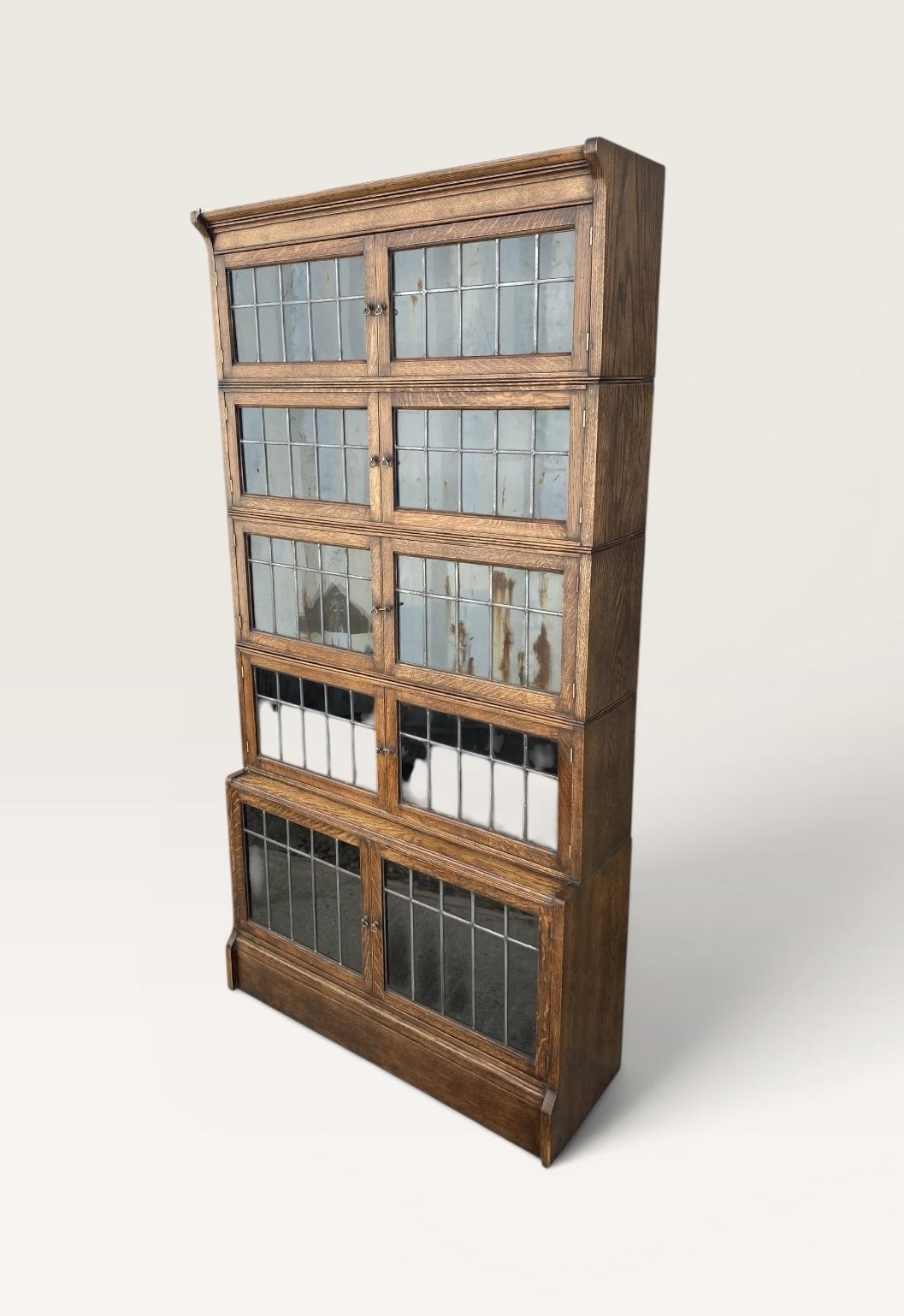 Oxford Oak Sectional Leaded Glass Bookcase c.1920 (1 of 25) Oxford Oak Sectional Leaded Glass Bookcase c.1920 (1 of 25)