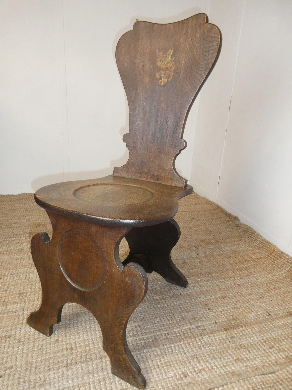 English 18th Century Oak Hall Chair (1 of 9) English 18th Century Oak Hall Chair (1 of 9)