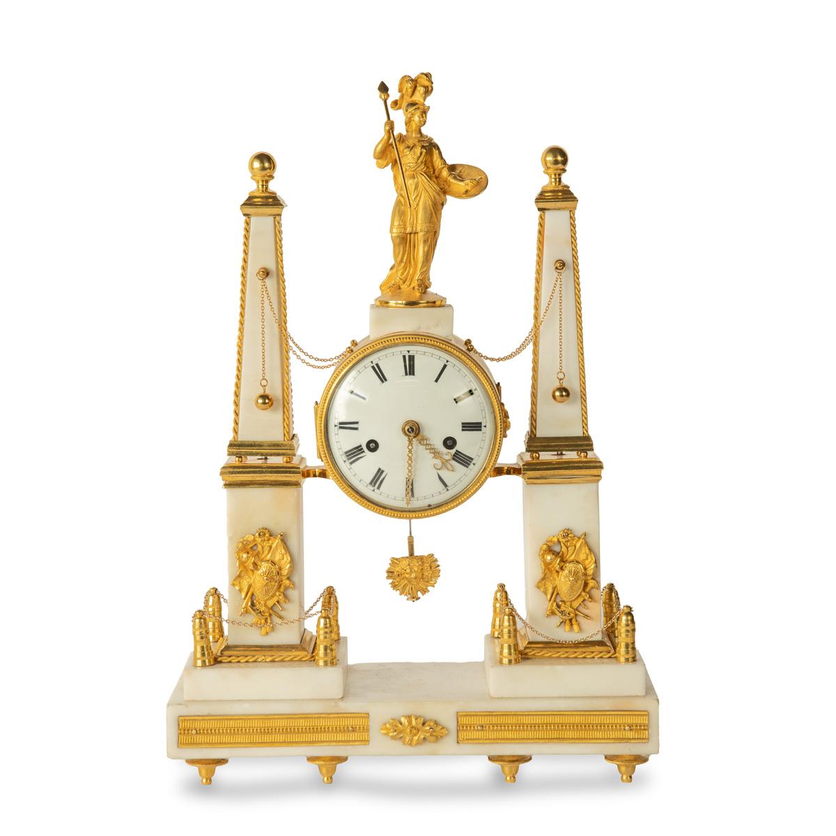 Late Louis XVI Marble & Ormolu Portico Clock (1 of 7) Late Louis XVI Marble & Ormolu Portico Clock (1 of 7)