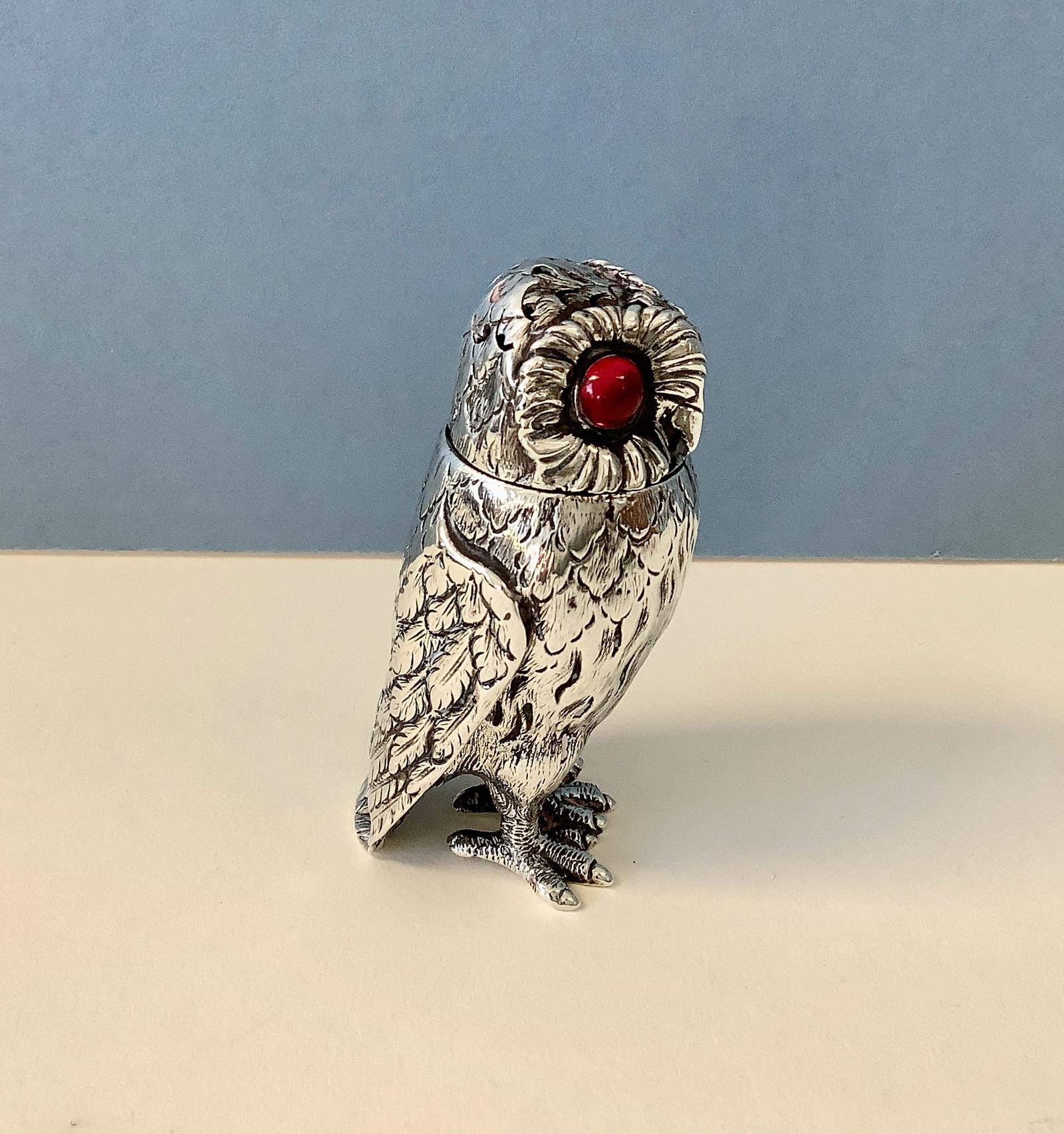 Antique Solid Silver Owl Pepper Pot - Victorian (1 of 9)