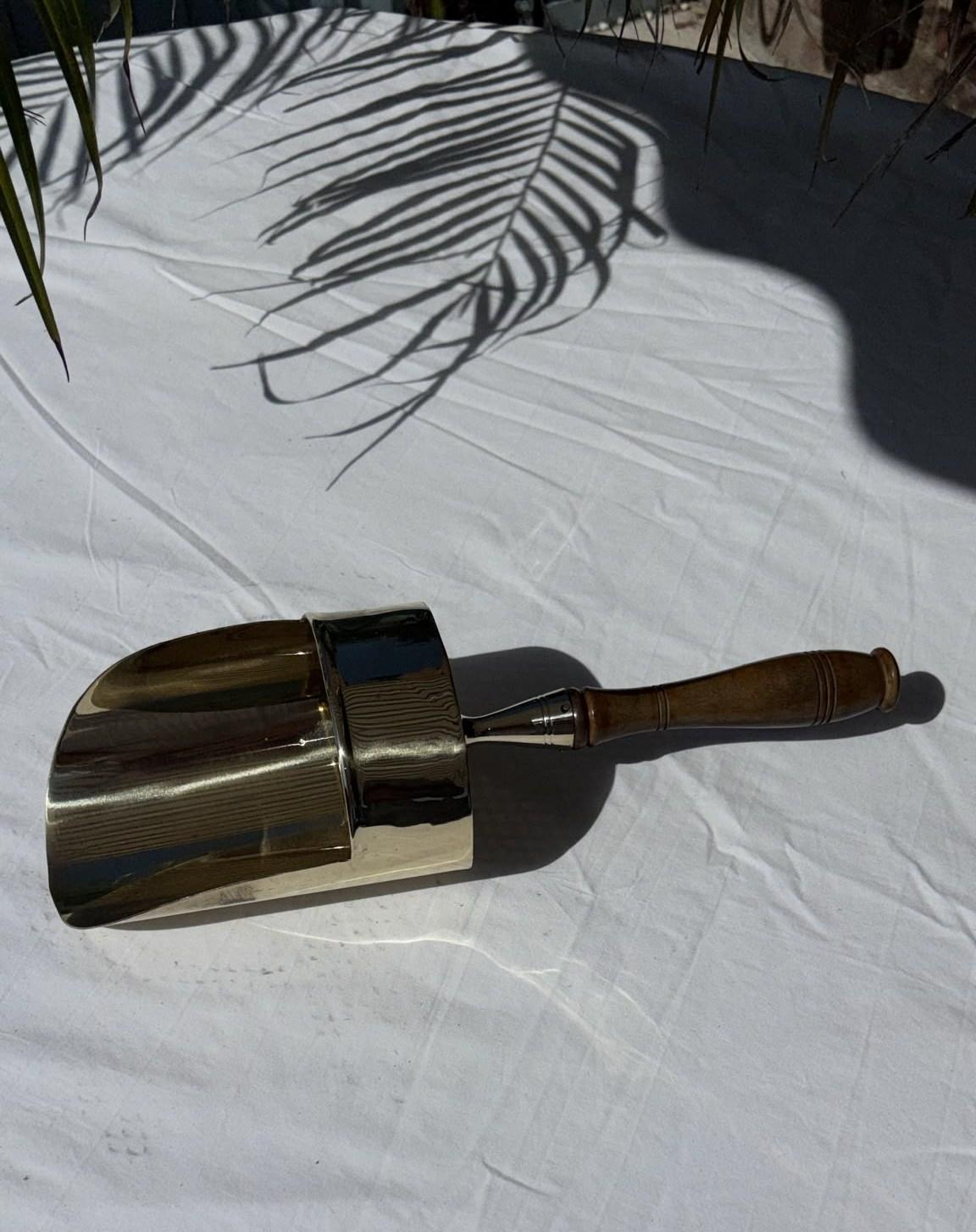 Brass Scoop with Polished Wooden Handle (1 of 3) Brass Scoop with Polished Wooden Handle (1 of 3)