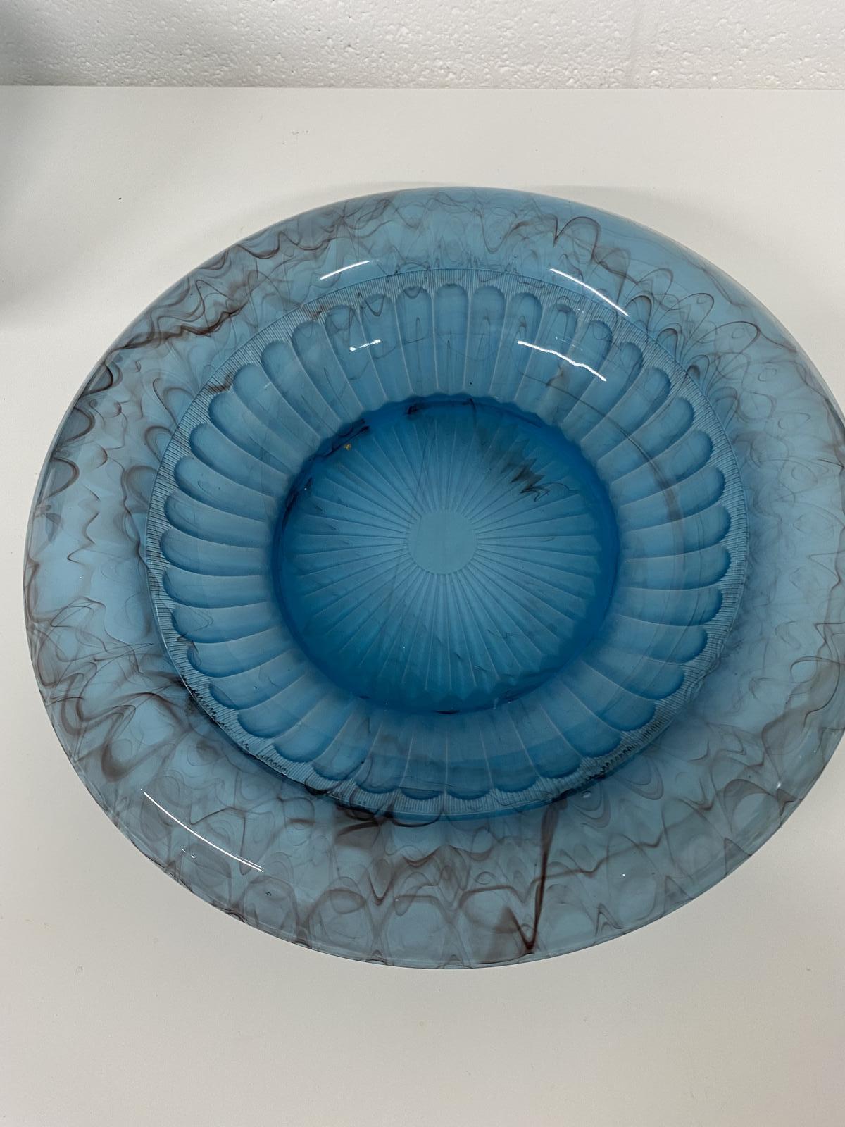 Art Deco Davidson Blue Cloud Glass Bowl c.1930 (1 of 4) Art Deco Davidson Blue Cloud Glass Bowl c.1930 (1 of 4)