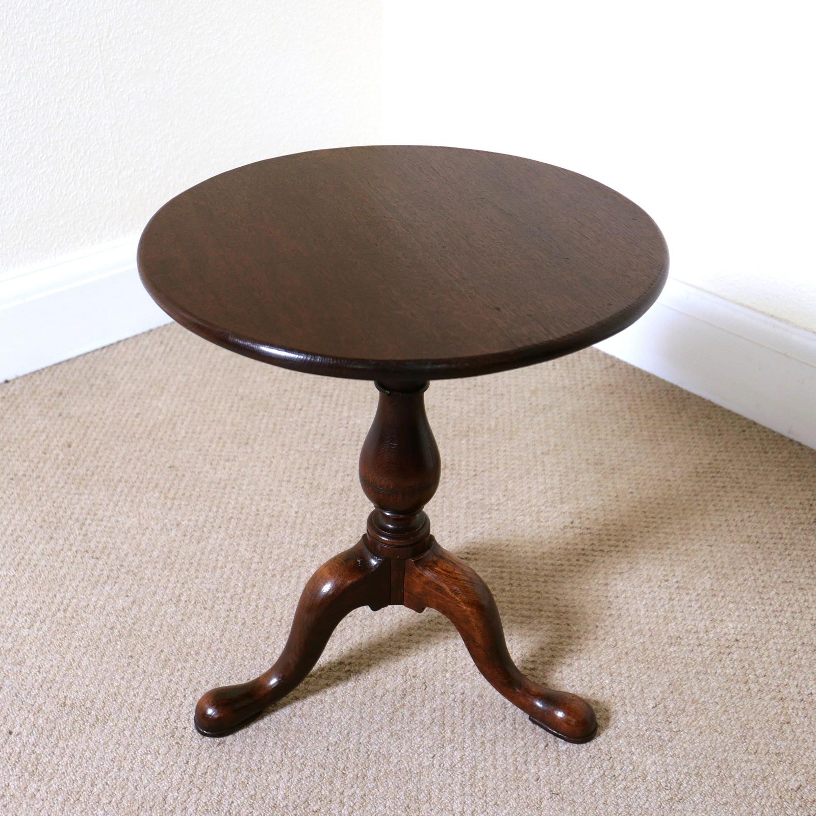 Oak Tripod Wine / Lamp Table c.1920 (1 of 4)