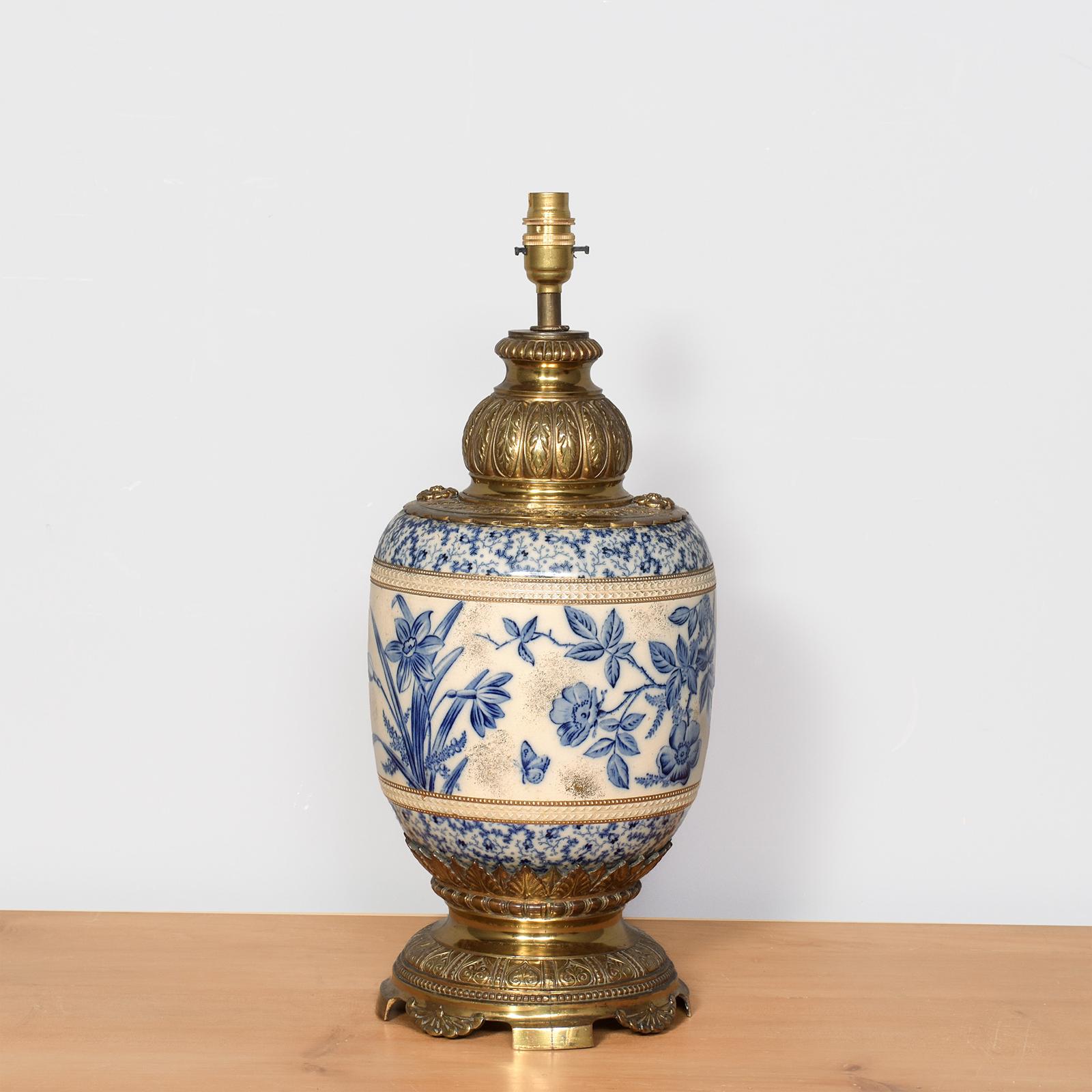 Brass-mounted Pottery Table Lamp in the Arts and Crafts Style (1 of 6) Brass-mounted Pottery Table Lamp in the Arts and Crafts Style (1 of 6)