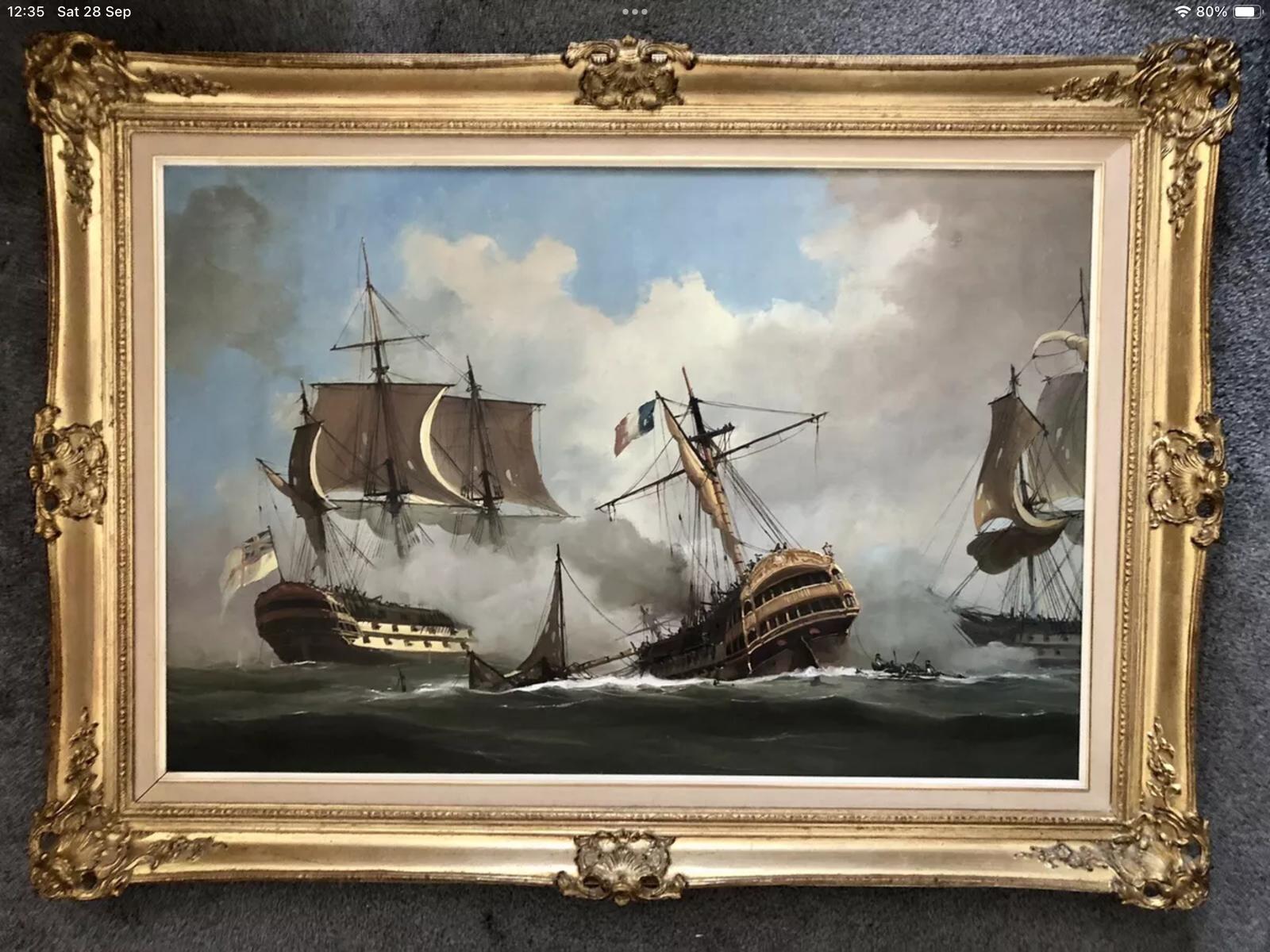 Battle of Trafalgar Marine Seascape Oil Painting of Galleons Warships (1 of 21) Battle of Trafalgar Marine Seascape Oil Painting of Galleons Warships (1 of 21)