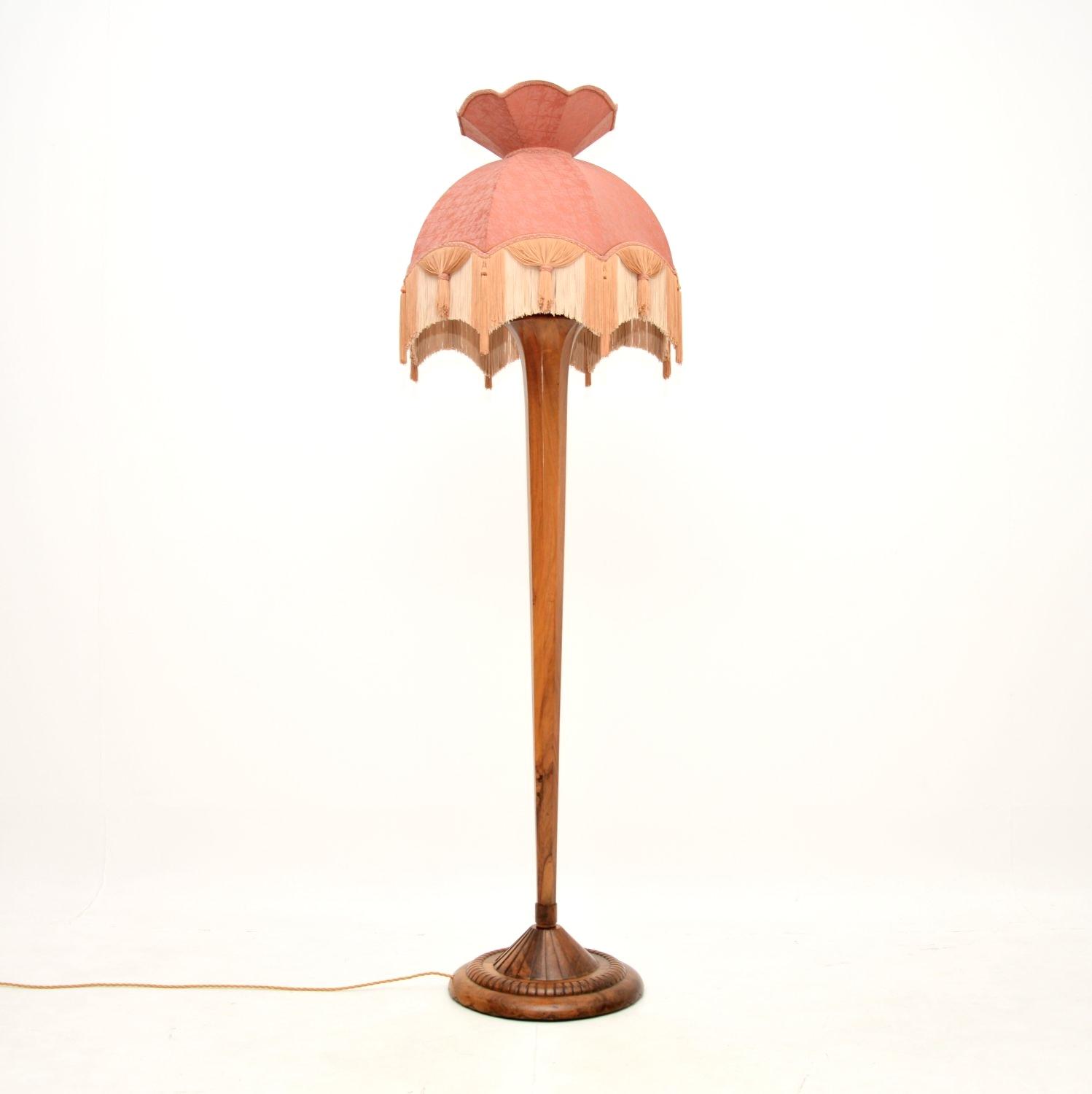 Art Deco Floor Lamp in Solid Walnut (1 of 9)
