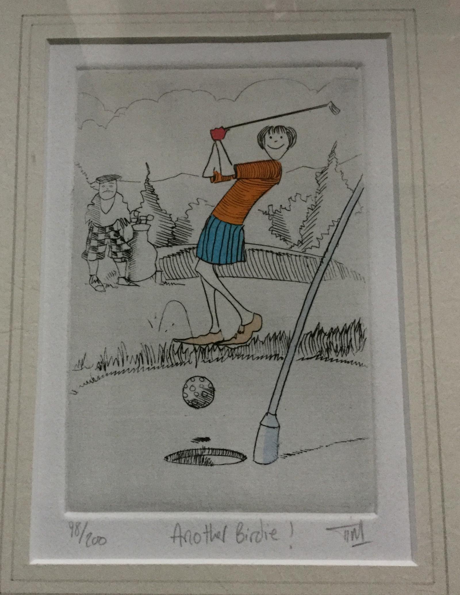 Coloured Engraving of Golf ‘Another Birdie’ (1 of 2)