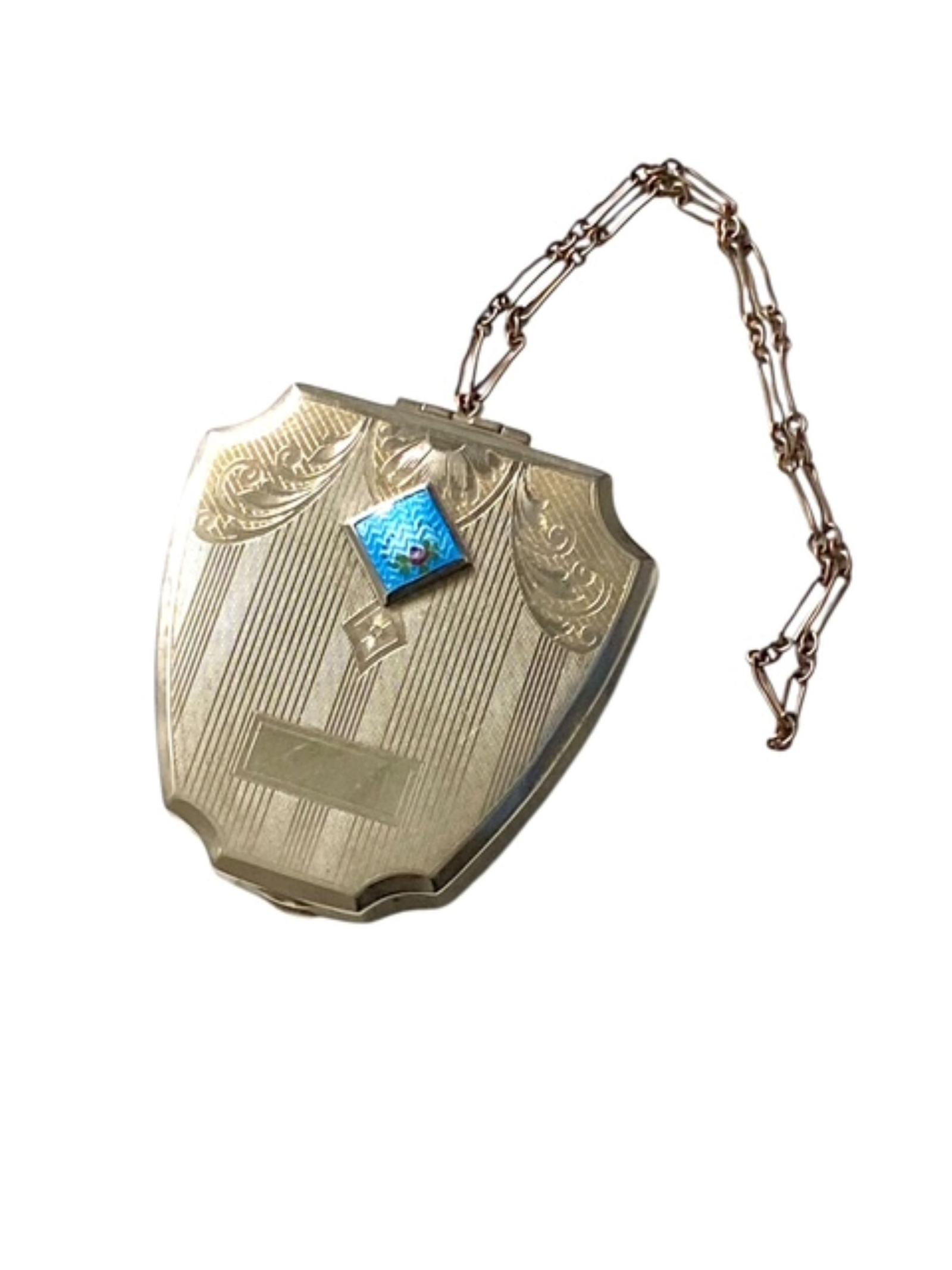 Powder & Rouge Compact Vanity Case with Wristlet Elgin American Art Deco Flapper Era c.1920 (1 of 6)