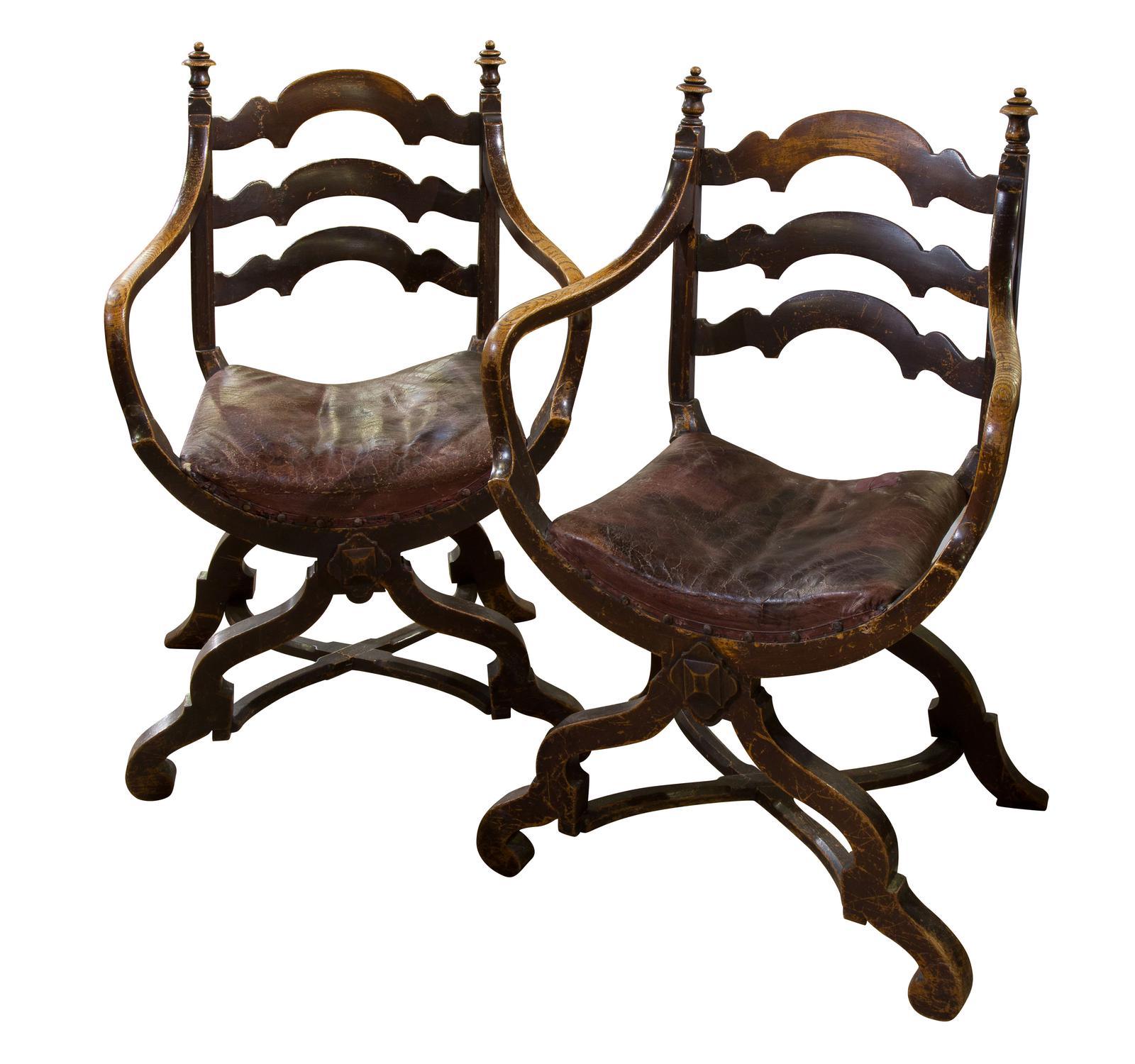 Pair of Ebonised Oak Elbow Chairs (1 of 12) Pair of Ebonised Oak Elbow Chairs (1 of 12)