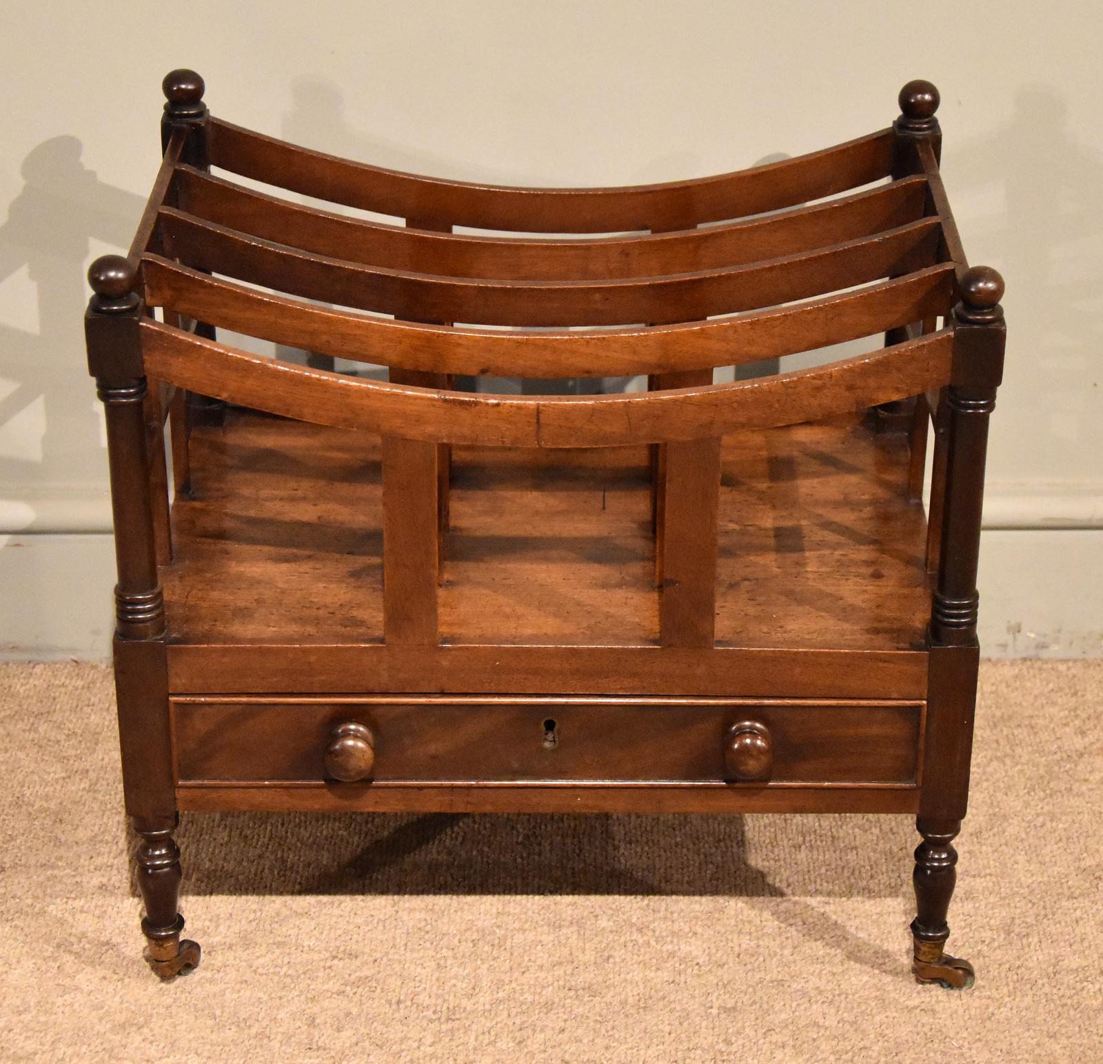 Regency Mahogany Canterbury with Drawer (1 of 6) Regency Mahogany Canterbury with Drawer (1 of 6)