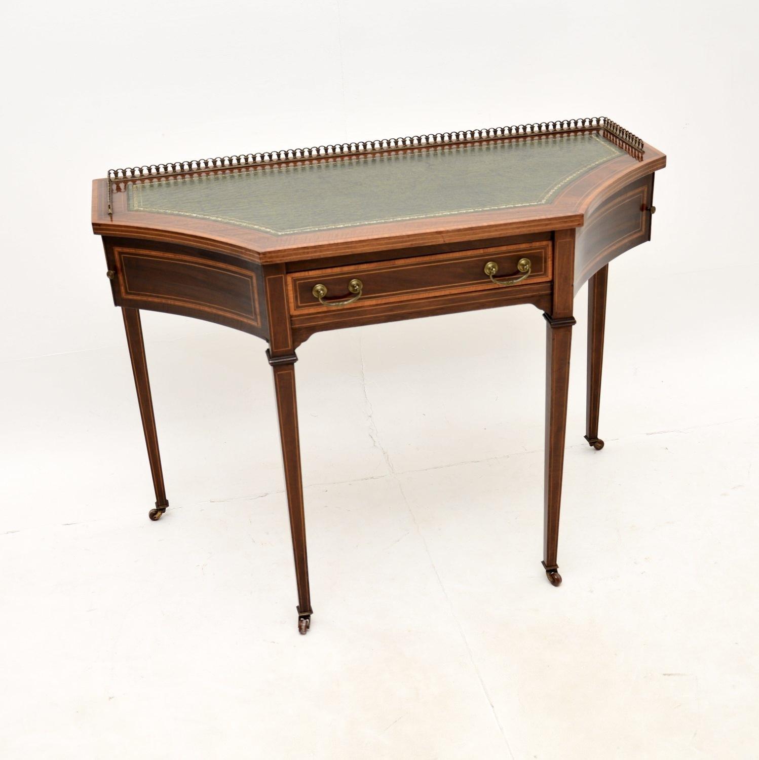 Antique Edwardian Inlaid Mahogany Writing Table / Desk (1 of 11)