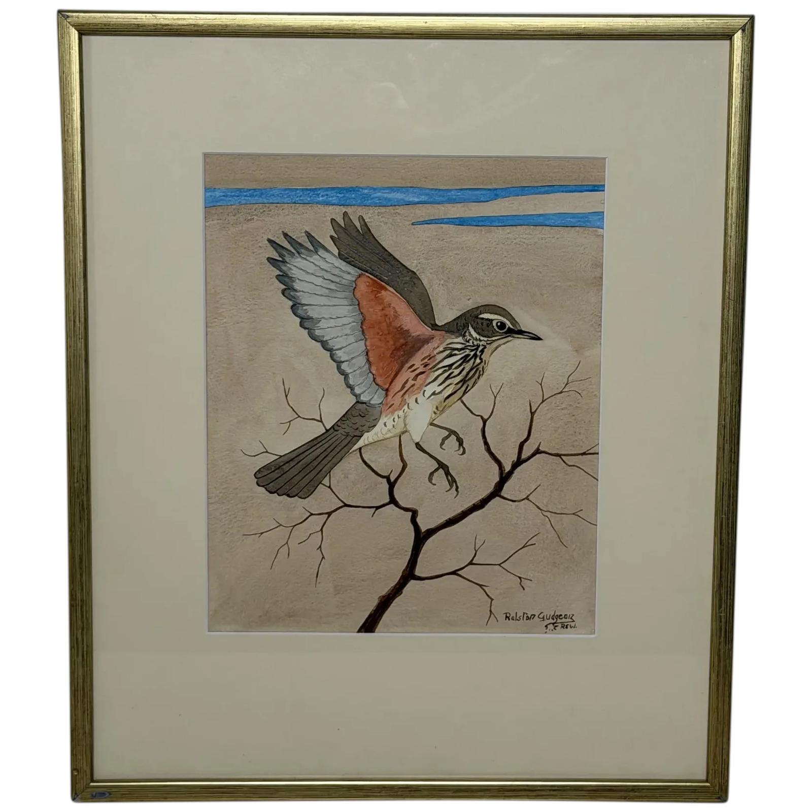 Scottish Watercolour Redwing Bird Signed by Ralston Gudgeon (1 of 21) Scottish Watercolour Redwing Bird Signed by Ralston Gudgeon (1 of 21)