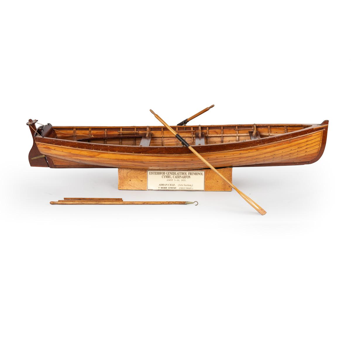 Rare Welsh Pitch Pine & Mahogany Model of Award Winning Rowing Boat (1 of 15)