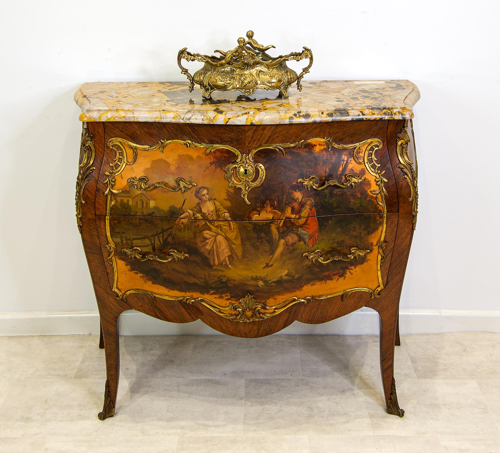 Antique French Vernis Martin Commode / Chest (c.1900) (1 of 7)