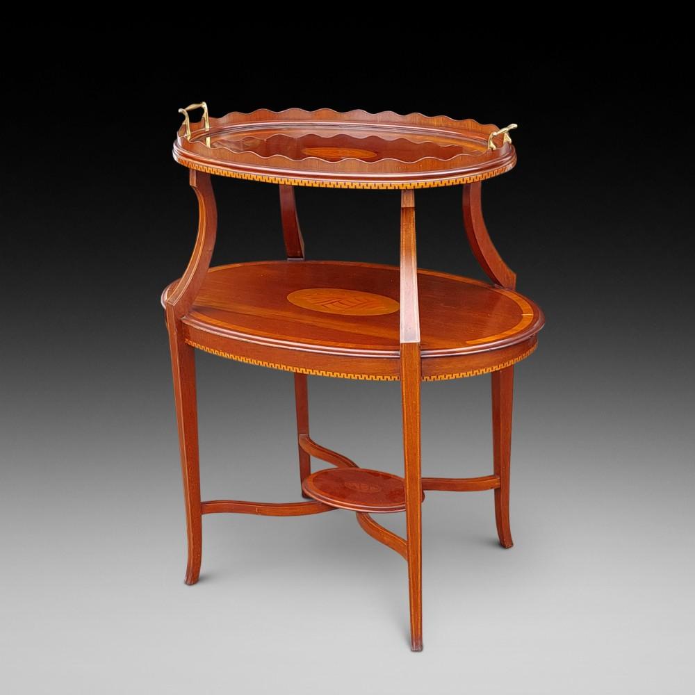 Edwardian Mahogany & Satinwood Etagere (1 of 13)