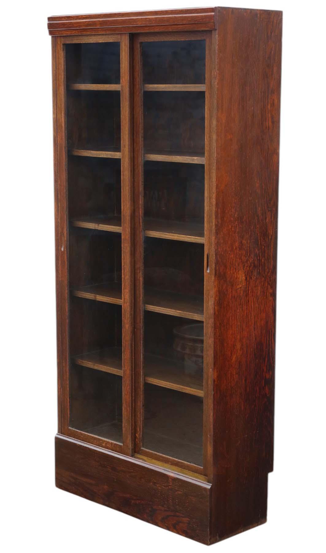 Large Antique c.1925 Oak Bookcase High-quality Shop Display Cabinet (1 of 7)