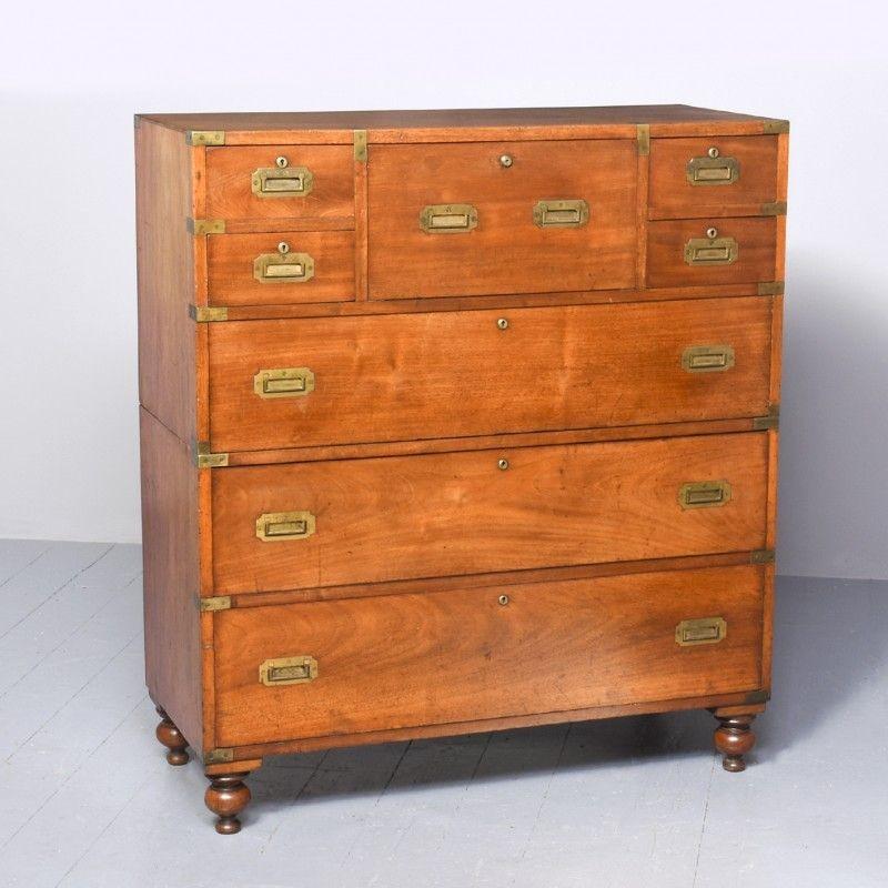 2-part Mahogany Secretaire Military Chest by G. Kane, Dublin in Exceptional Condition (1 of 10) 2-part Mahogany Secretaire Military Chest by G. Kane, Dublin in Exceptional Condition (1 of 10)