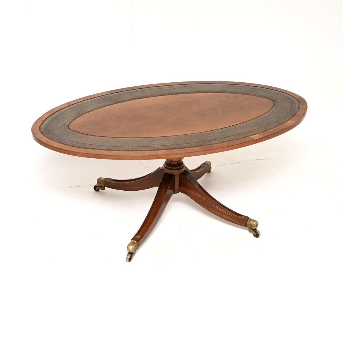 Regency Style Mahogany & Leather Coffee Table (1 of 9) Regency Style Mahogany & Leather Coffee Table (1 of 9)