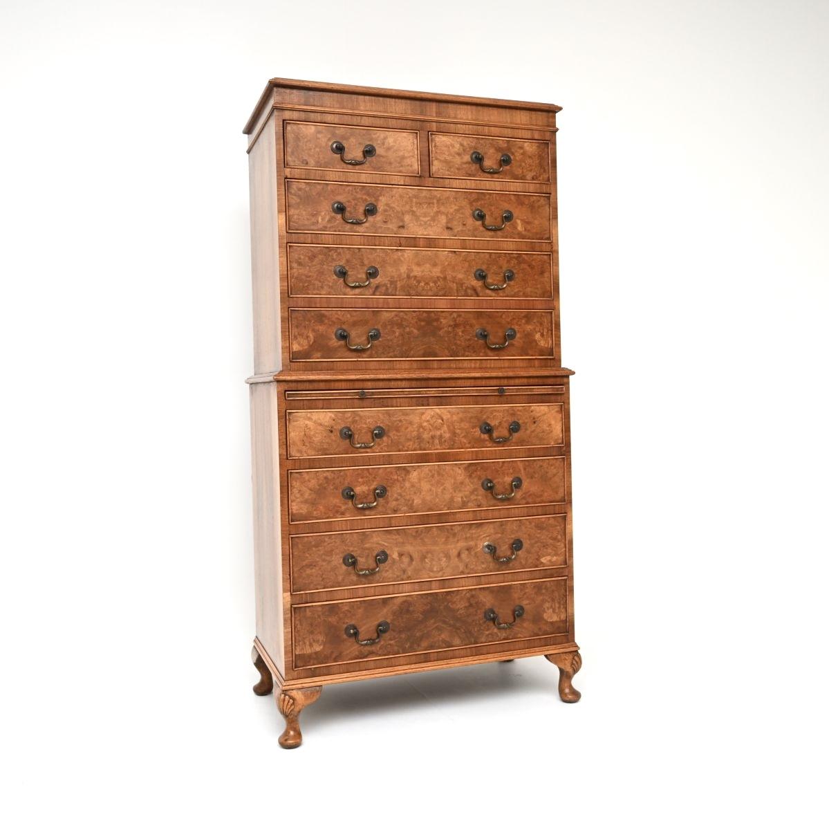 Antique Burr Walnut Chest on Chest of Drawers (1 of 10) Antique Burr Walnut Chest on Chest of Drawers (1 of 10)