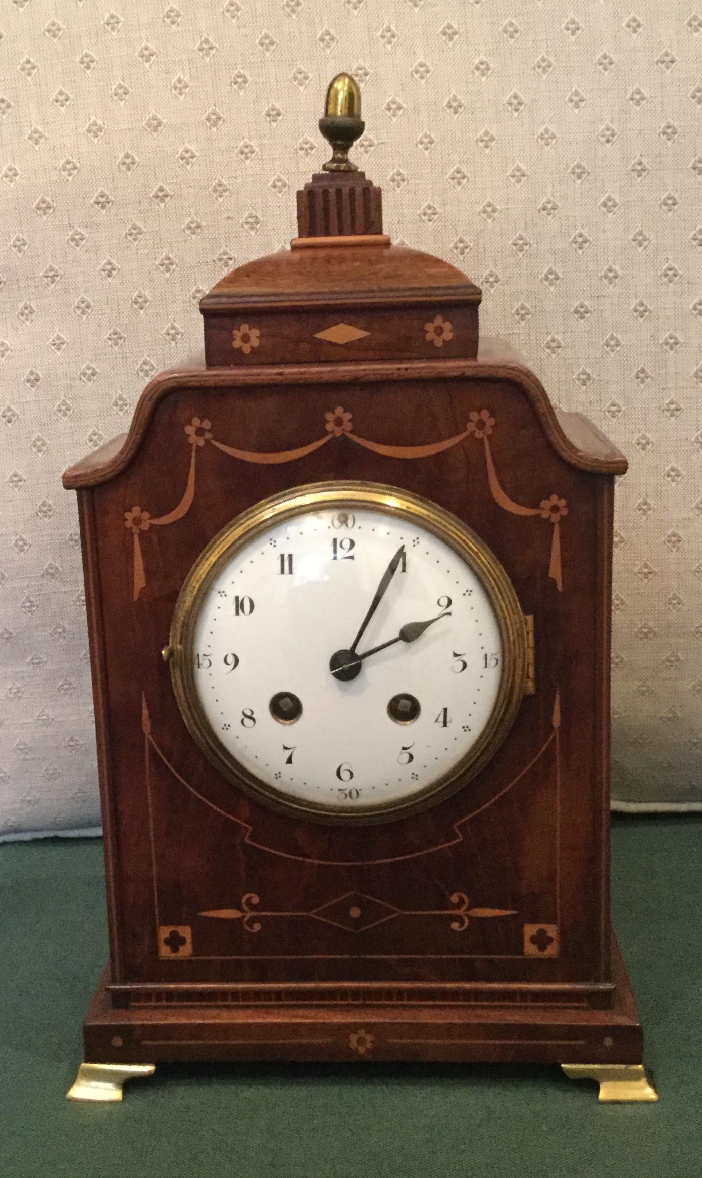 Edwardian Mahogany Mantel Clock (1 of 5)