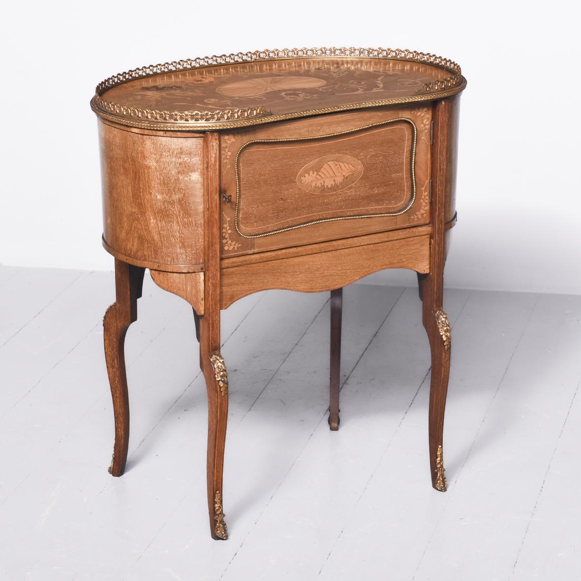 Late Victorian Marquetry Inlaid Side Table or Cabinet (1 of 10)