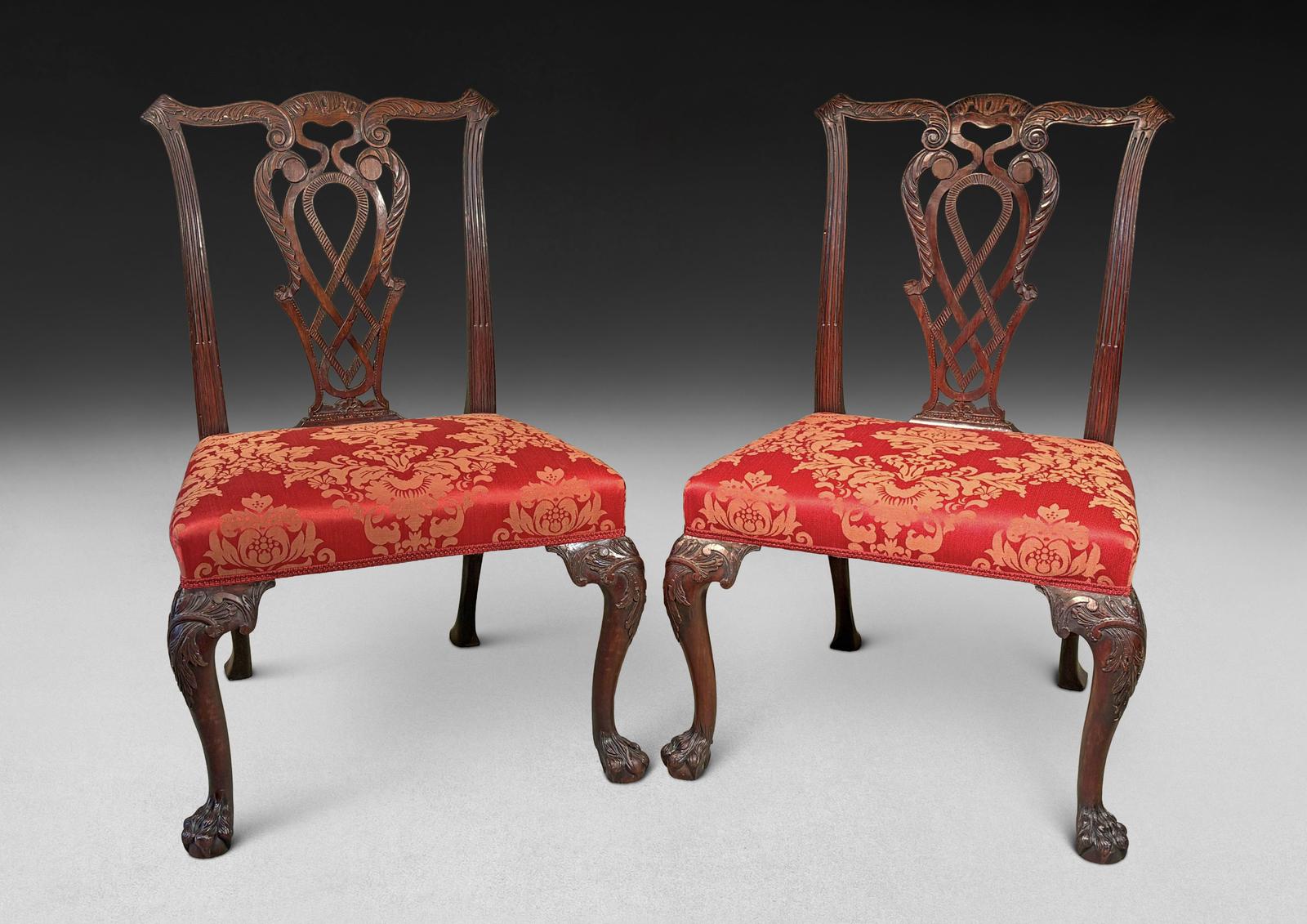 Pair of Chippendale Style Carved Mahogany Side Chairs (1 of 5) Pair of Chippendale Style Carved Mahogany Side Chairs (1 of 5)