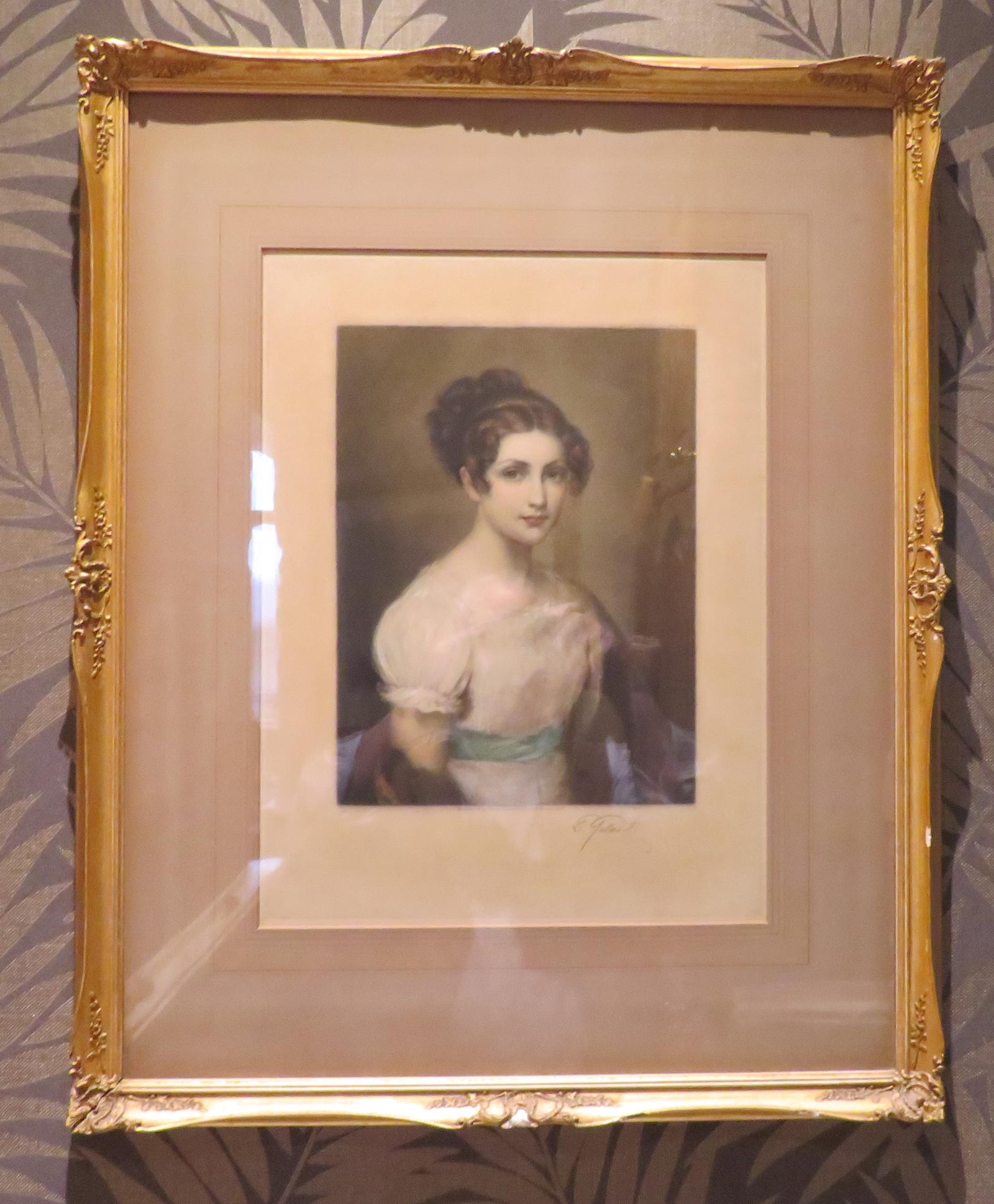 Large Mezzotint Engraving Titled Pamela After DE LA Riviere (1 of 3)