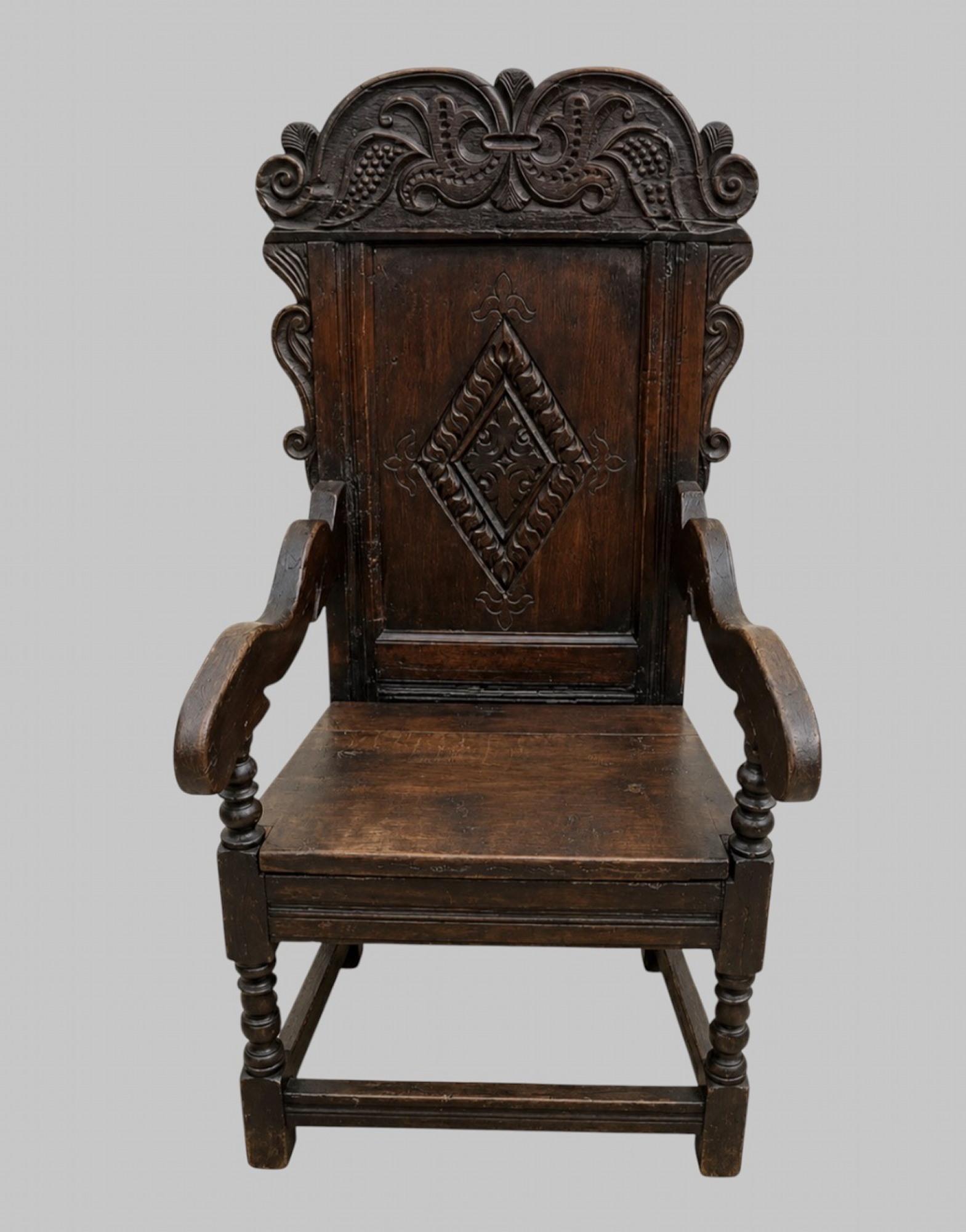 19th Century Carved Oak Wainscot Chair in the 17th Century Manner (1 of 5) 19th Century Carved Oak Wainscot Chair in the 17th Century Manner (1 of 5)