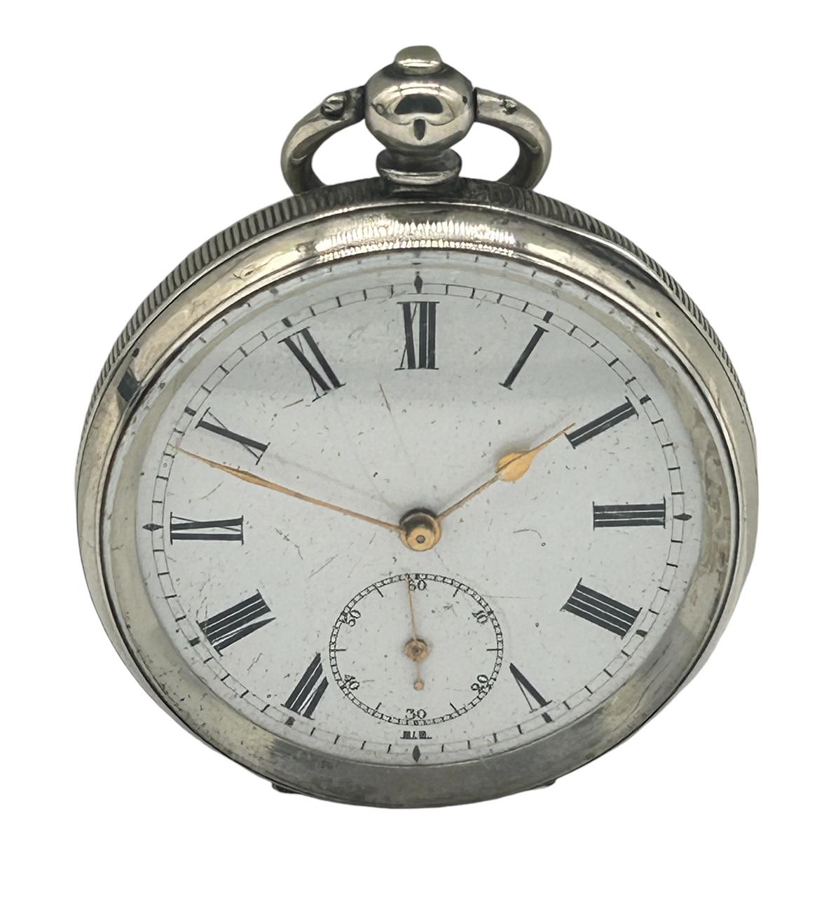 Wonderful Antique Key Wind Silver 935 Case Pocket Watch – ca 1880 (1 of 7)