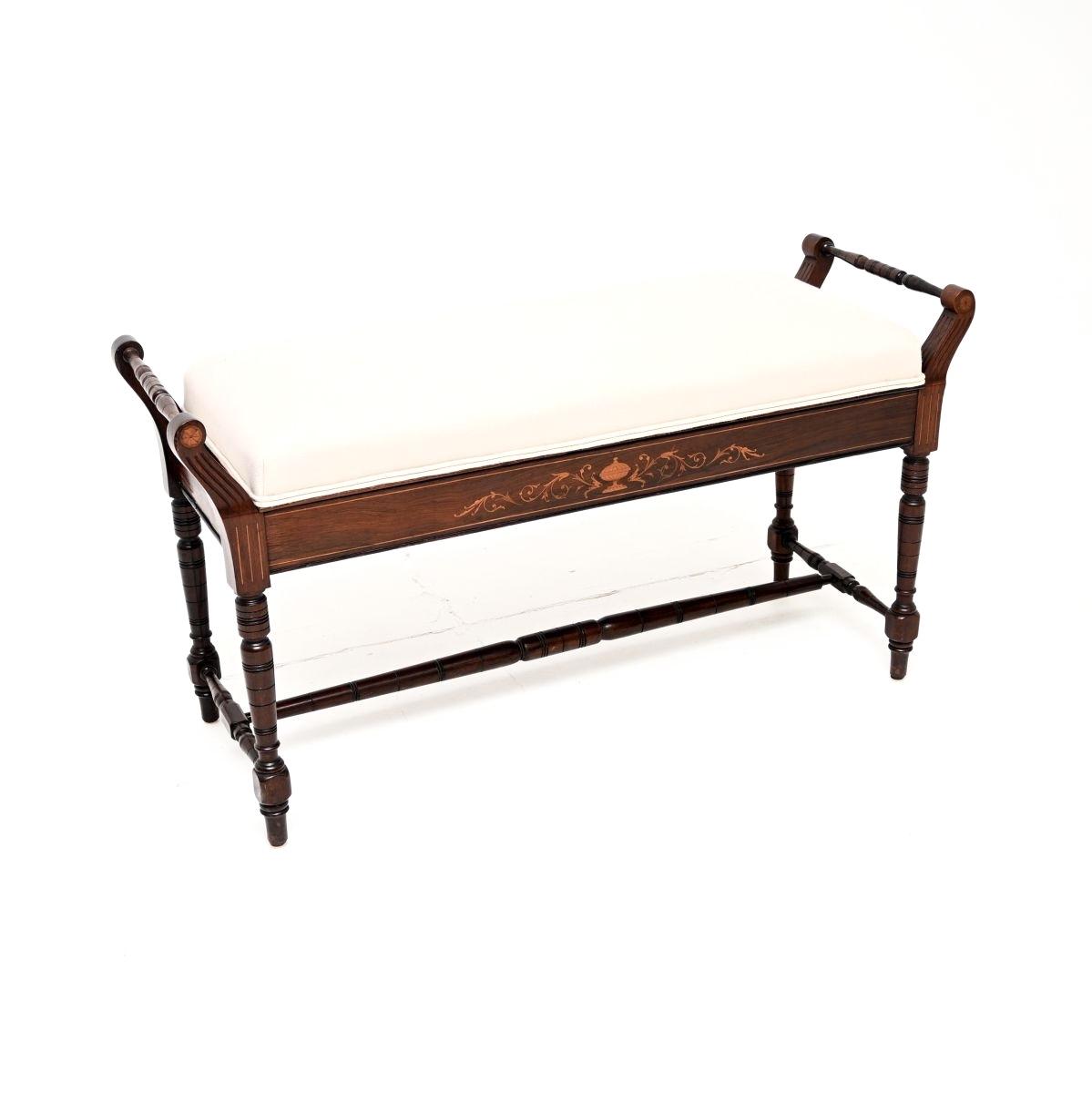 Antique Victorian Inlaid Rosewood Piano Duet Stool (1 of 10) Antique Victorian Inlaid Rosewood Piano Duet Stool (1 of 10)