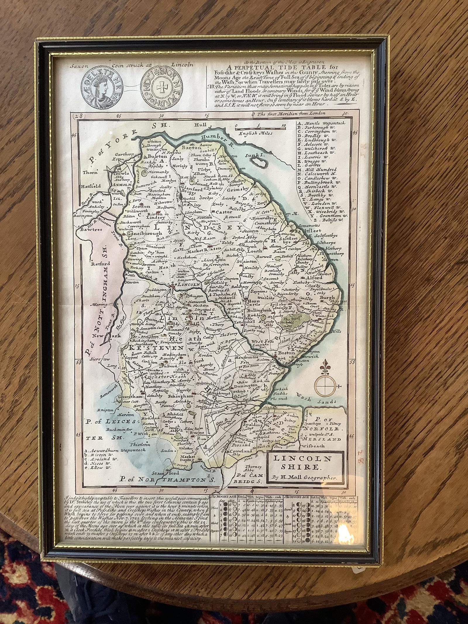 Hermann Moll (1654-1732):  Map of Lincolnshire (1 of 4)