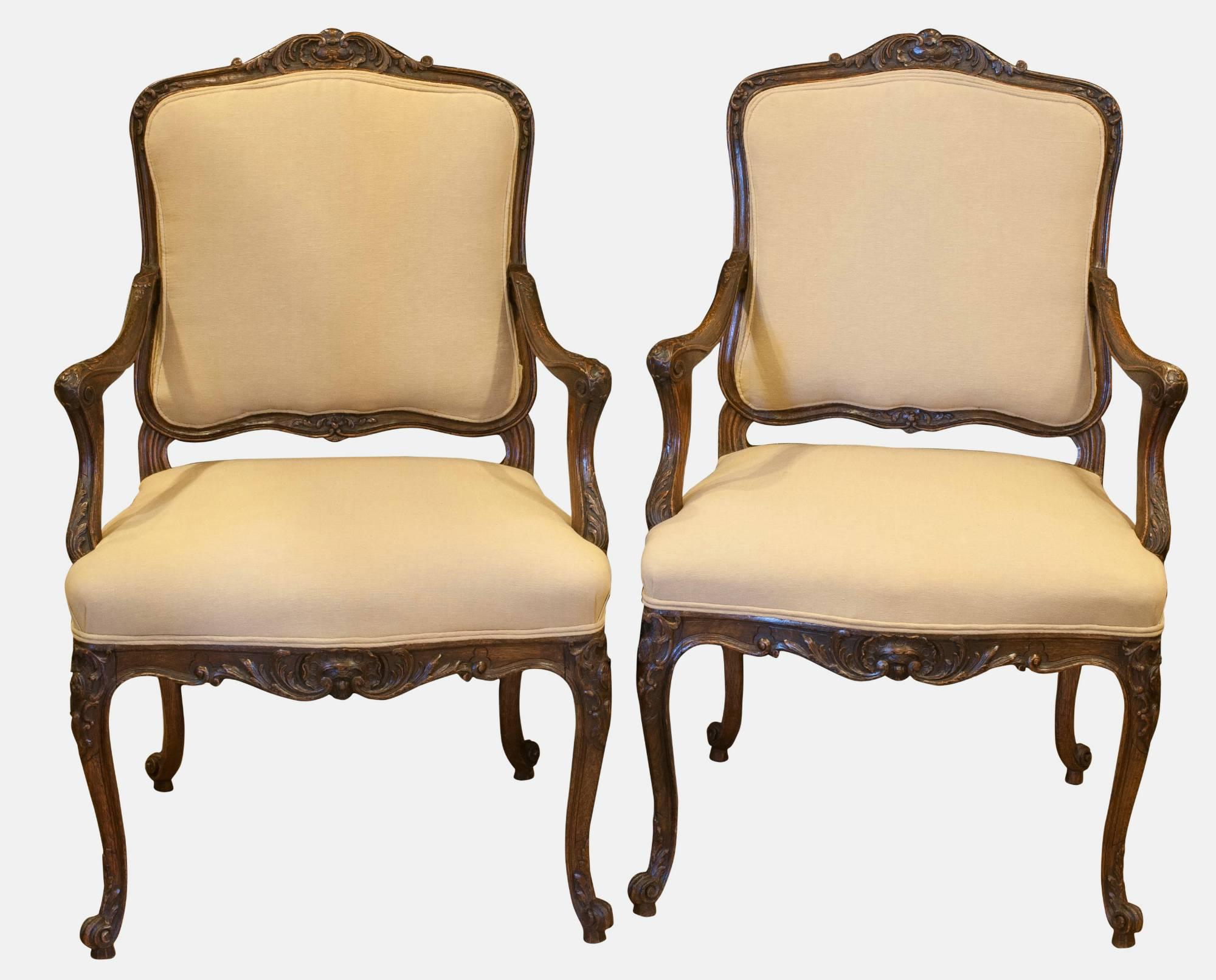 Pair of French Carved Oak Armchairs (1 of 1) Pair of French Carved Oak Armchairs (1 of 1)