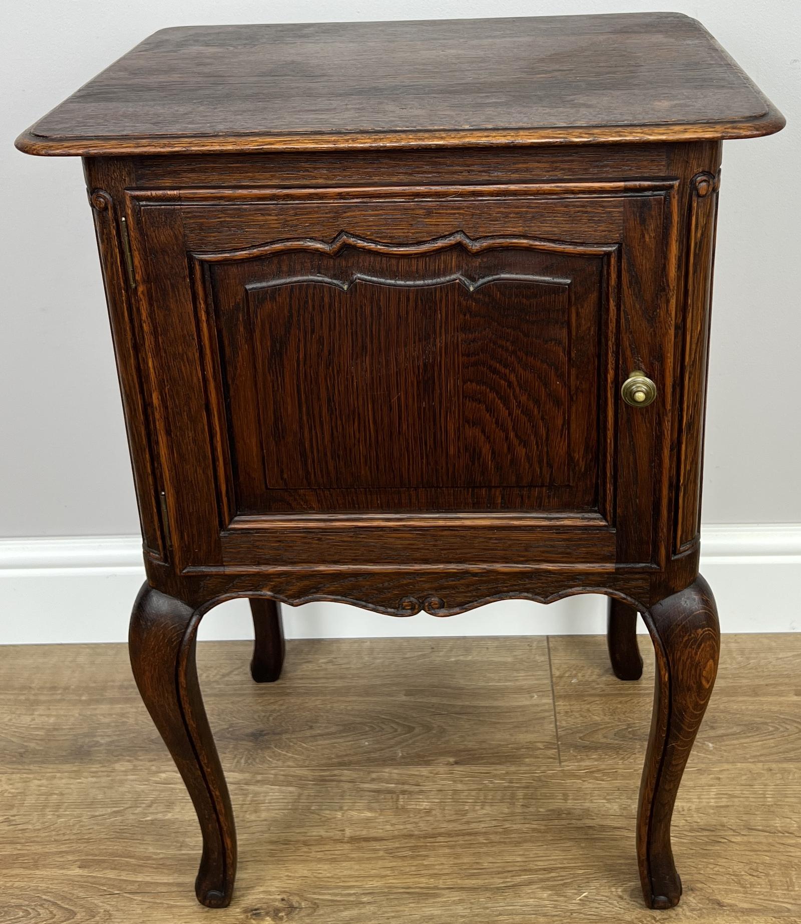 Bedside Table Vintage French Oak Nightstand Carved Cabinet (1 of 8) Bedside Table Vintage French Oak Nightstand Carved Cabinet (1 of 8)