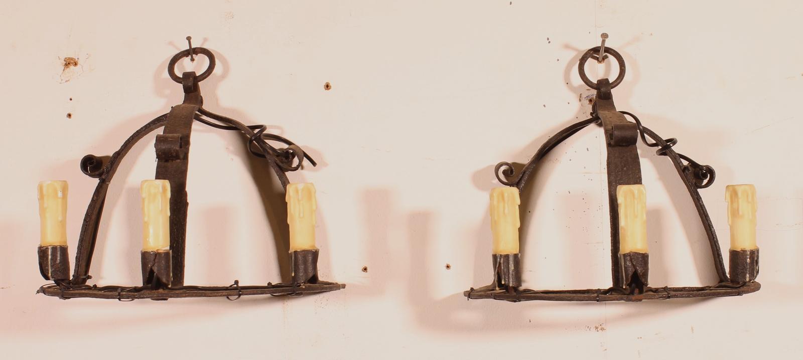 Pair Of Medieval-style Wrought-iron Sconces (1 of 10) Pair Of Medieval-style Wrought-iron Sconces (1 of 10)