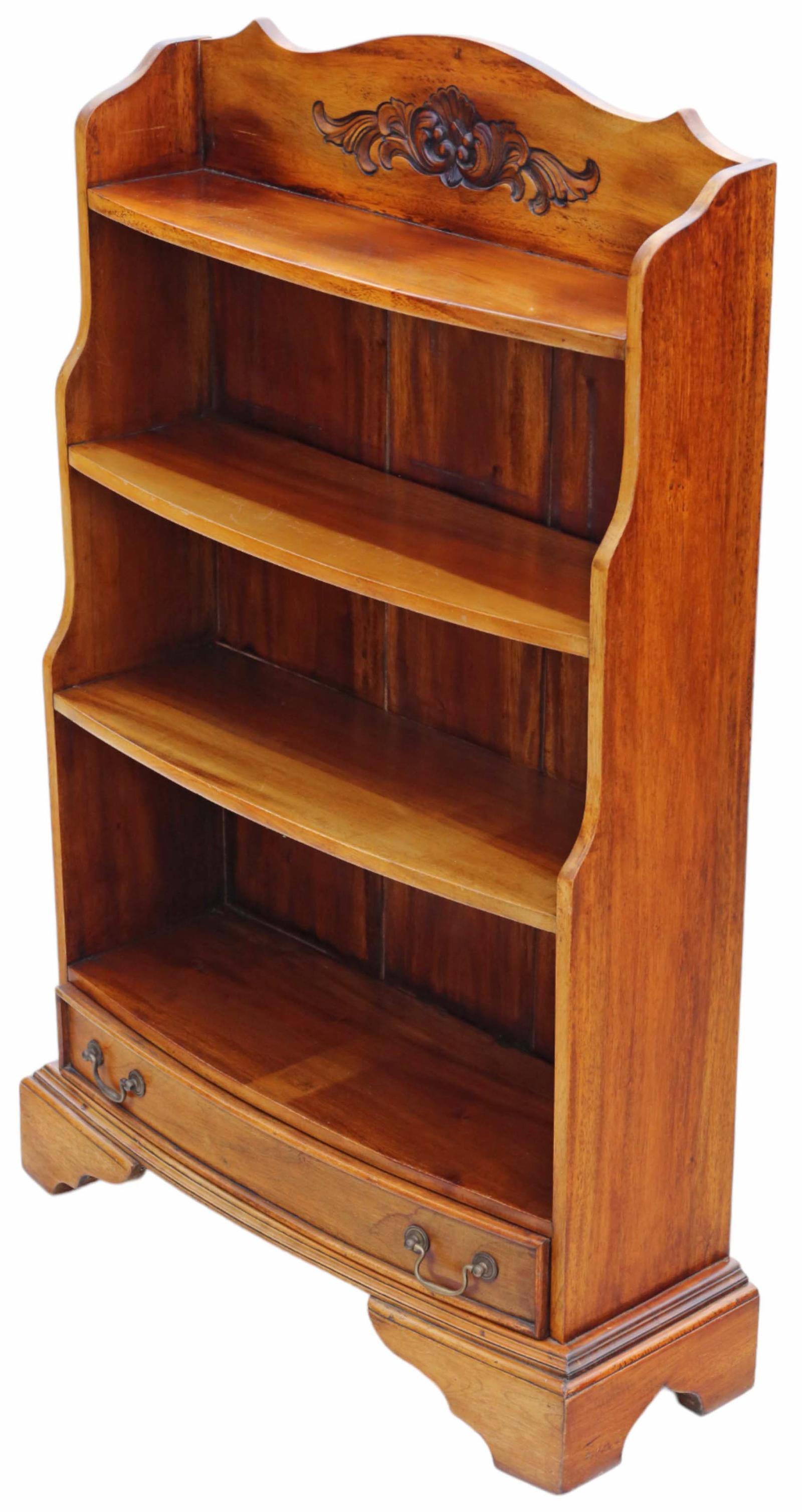 Antique Vintage 20th Century Large Mahogany Waterfall Bookcase (1 of 6) Antique Vintage 20th Century Large Mahogany Waterfall Bookcase (1 of 6)