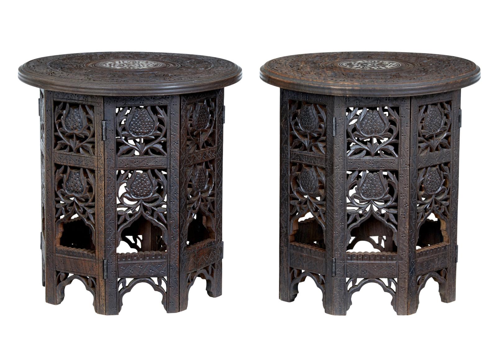 Pair of Late 19th Century Anglo Indian Carved Hardwood Tables (1 of 6) Pair of Late 19th Century Anglo Indian Carved Hardwood Tables (1 of 6)