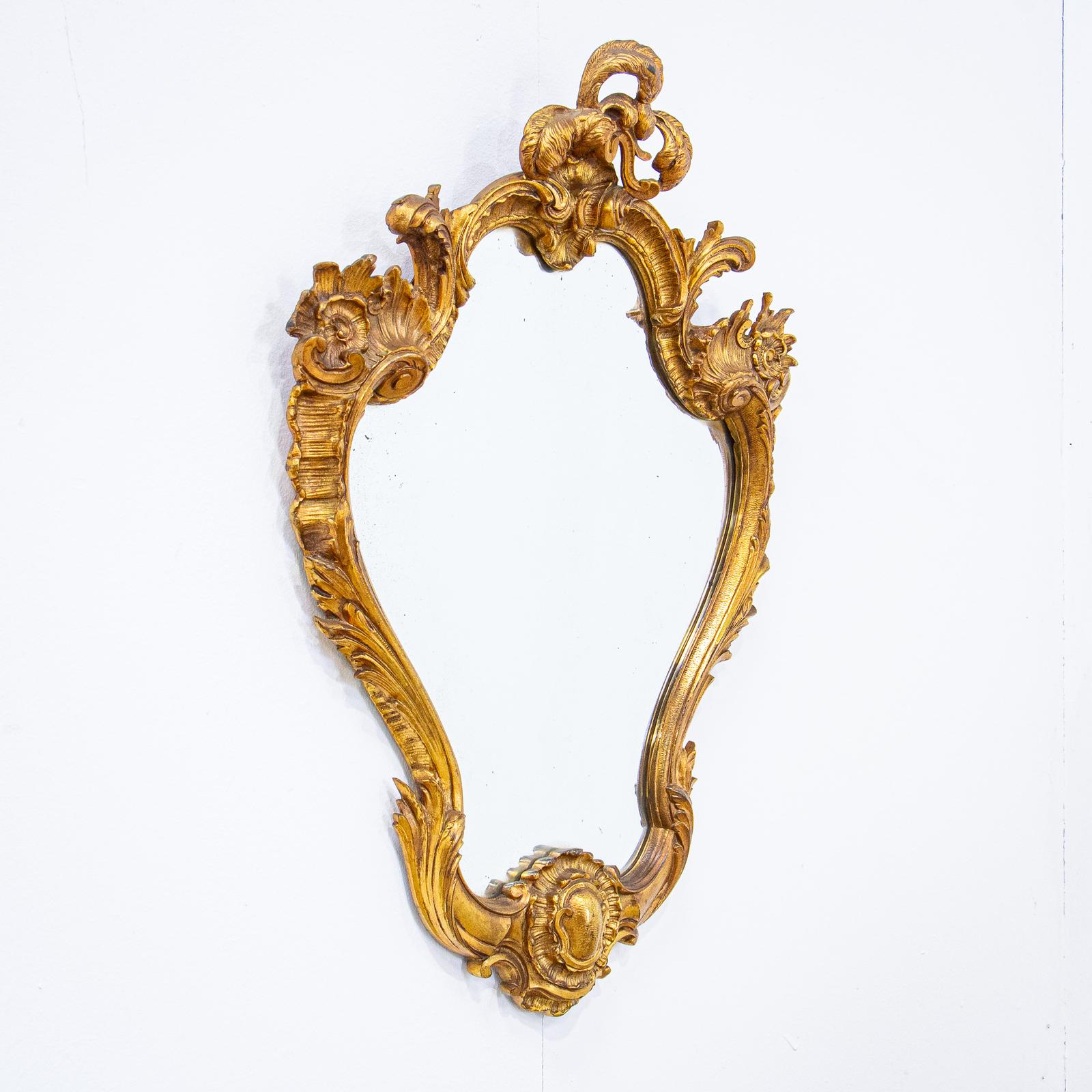 Rococo Style Bevelled Gilt Metal Framed Mirror (1 of 5)