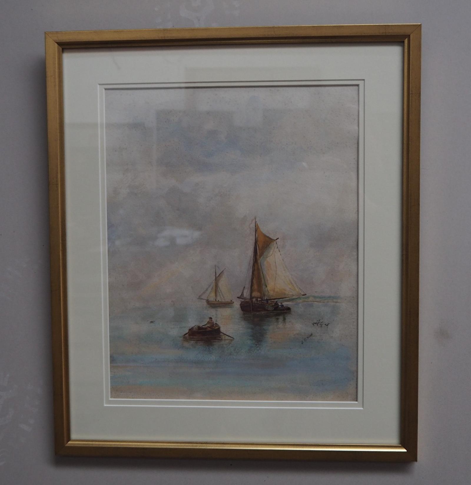 Watercolour Painting c.1880 Seascape by James Campbell Noble (1 of 1)