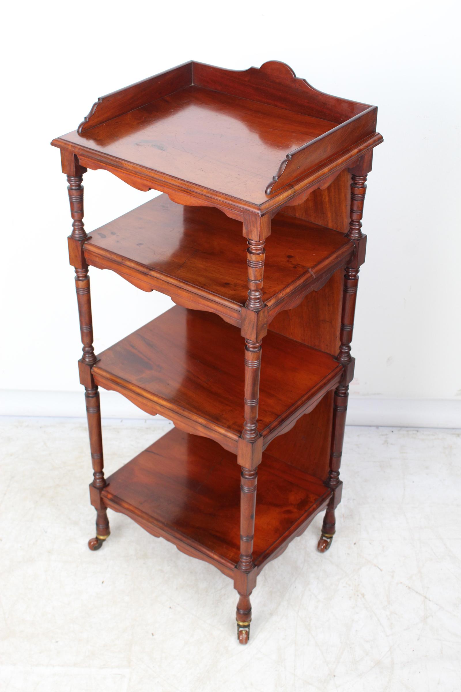 Slim Victorian Four Tier Walnut Whatnot (1 of 13) Slim Victorian Four Tier Walnut Whatnot (1 of 13)