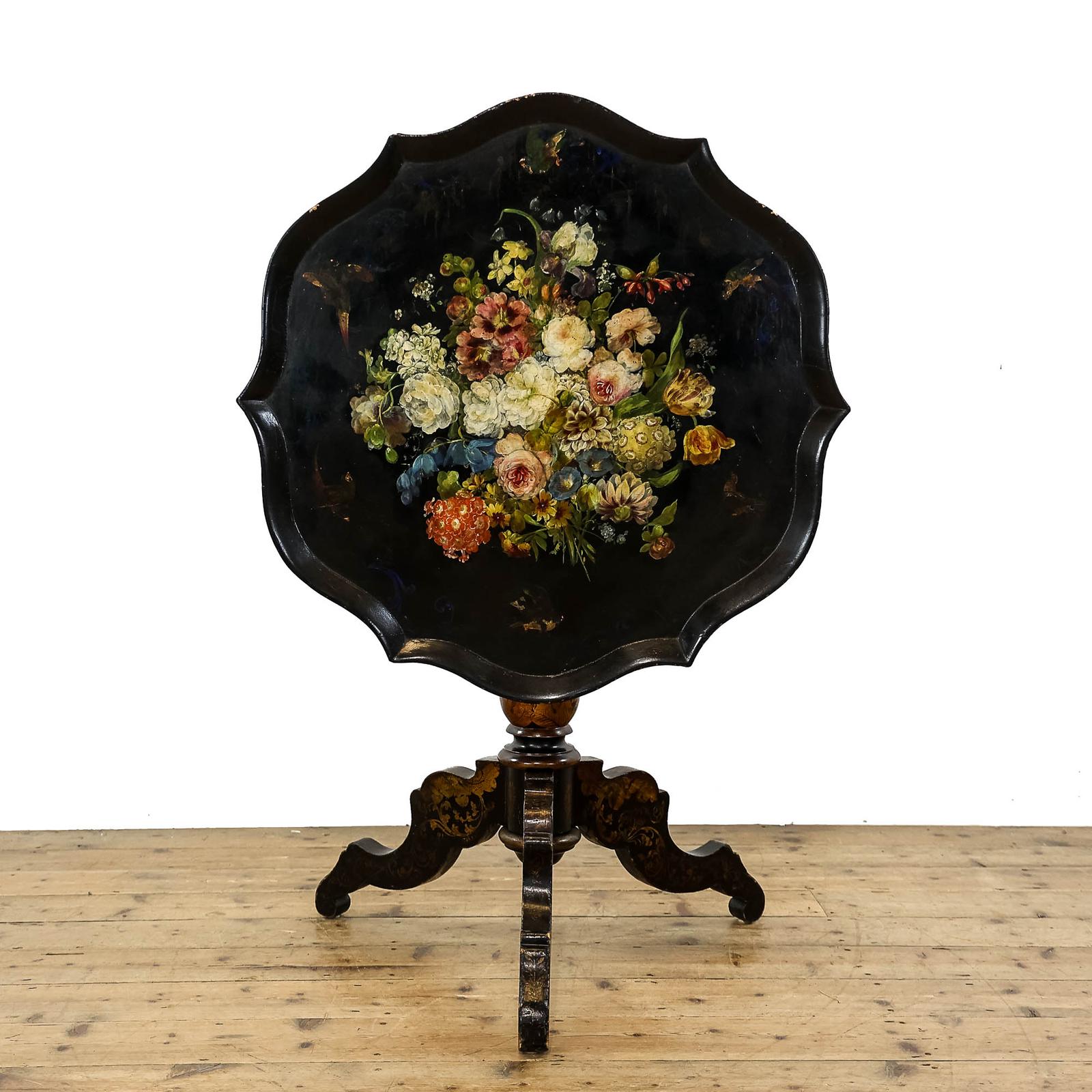 Antique 19th Century Painted Tilt Top Table (1 of 10)