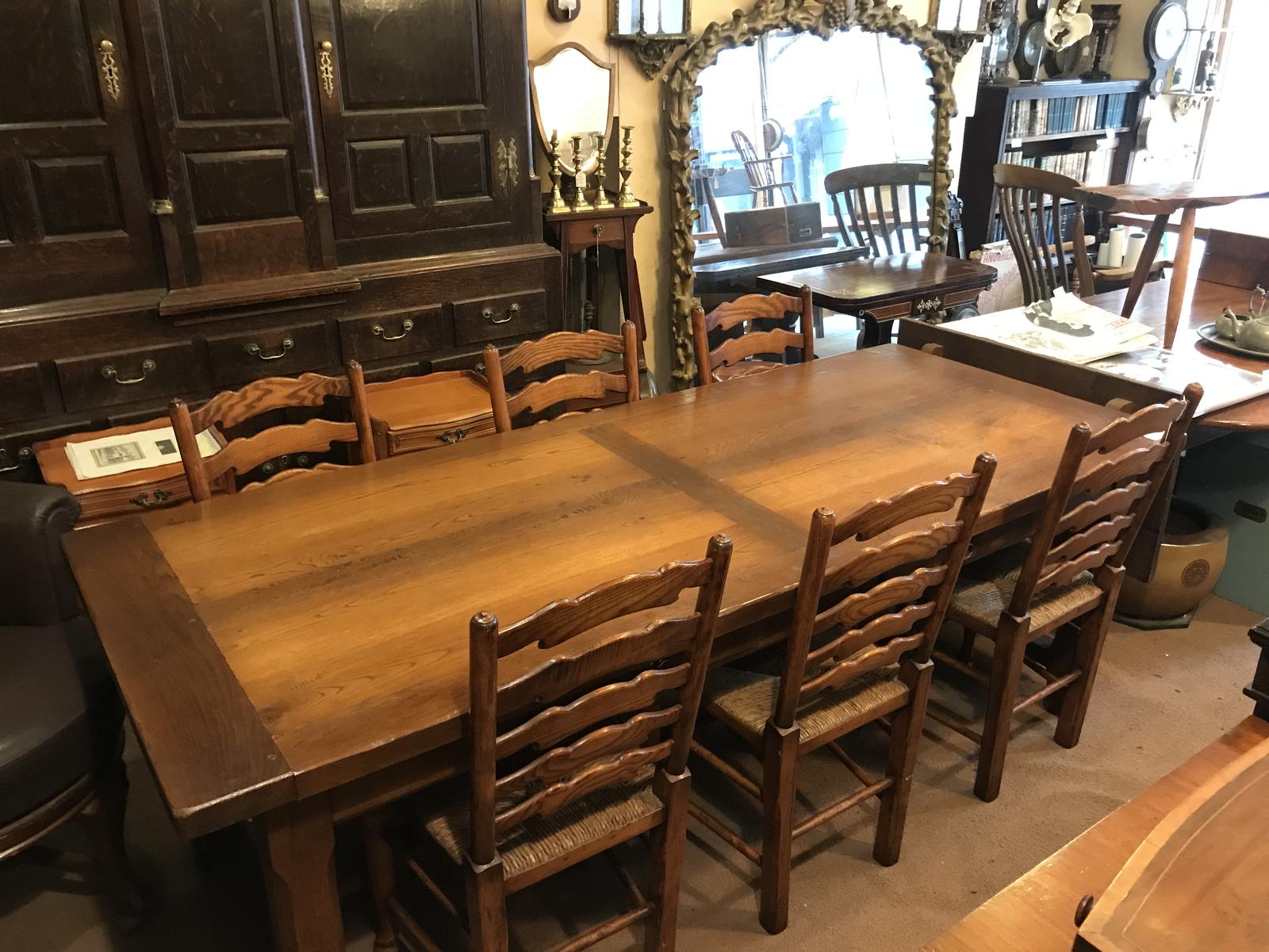 Large Oak Refectory Table with Two Add on Extension (1 of 19)