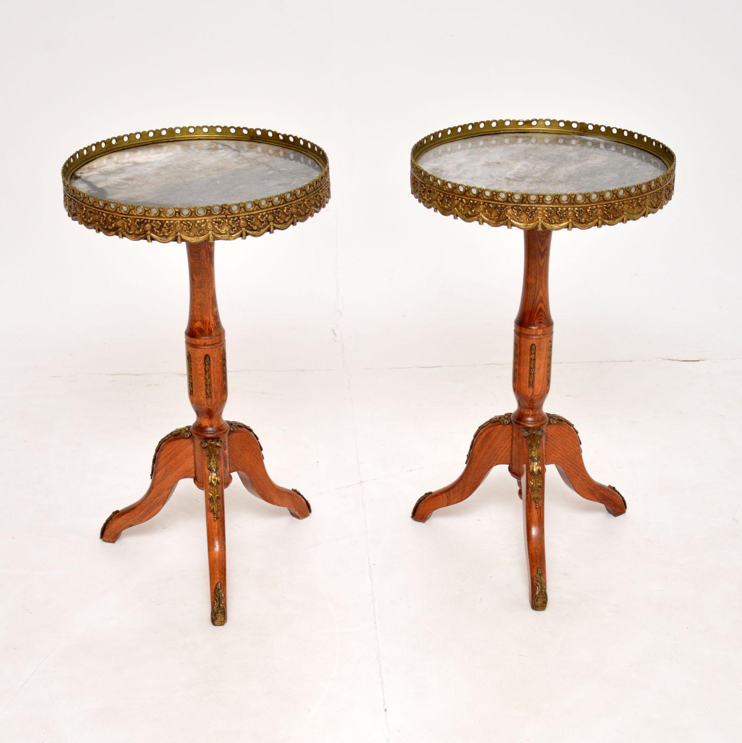 Pair of Antique French Marble Top Wine Tables (1 of 7) Pair of Antique French Marble Top Wine Tables (1 of 7)