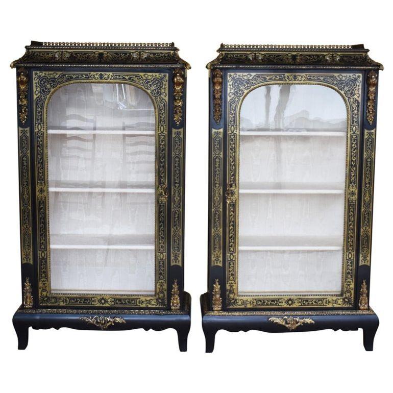 Pair of 19th Century Ebonised Boulle Cabinets (1 of 9)