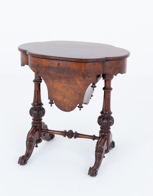 Victorian Burr Walnut Sewing Table (1 of 10)